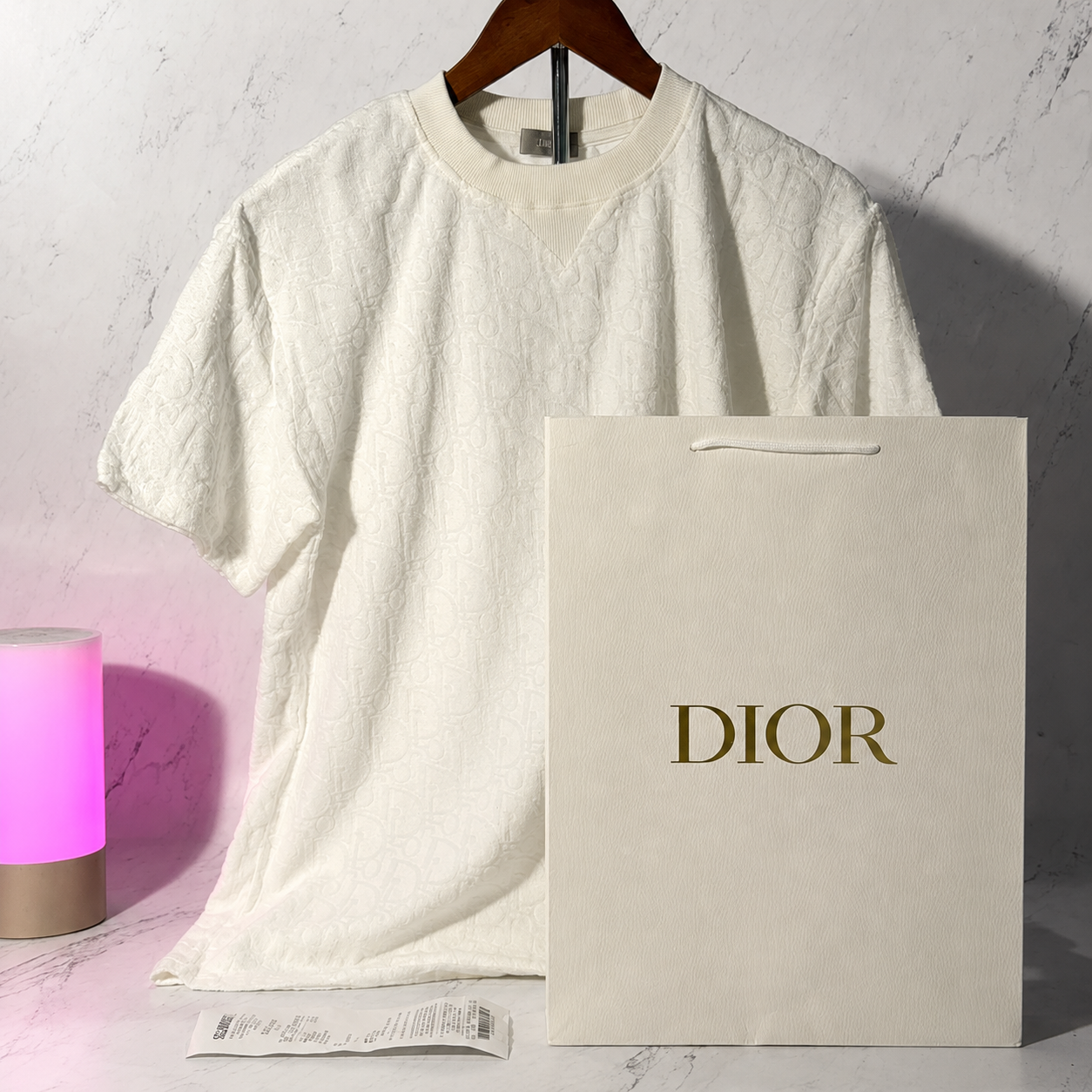DIOR OBLIQUE T-SHIRT (WHITE SIZE S-XL)