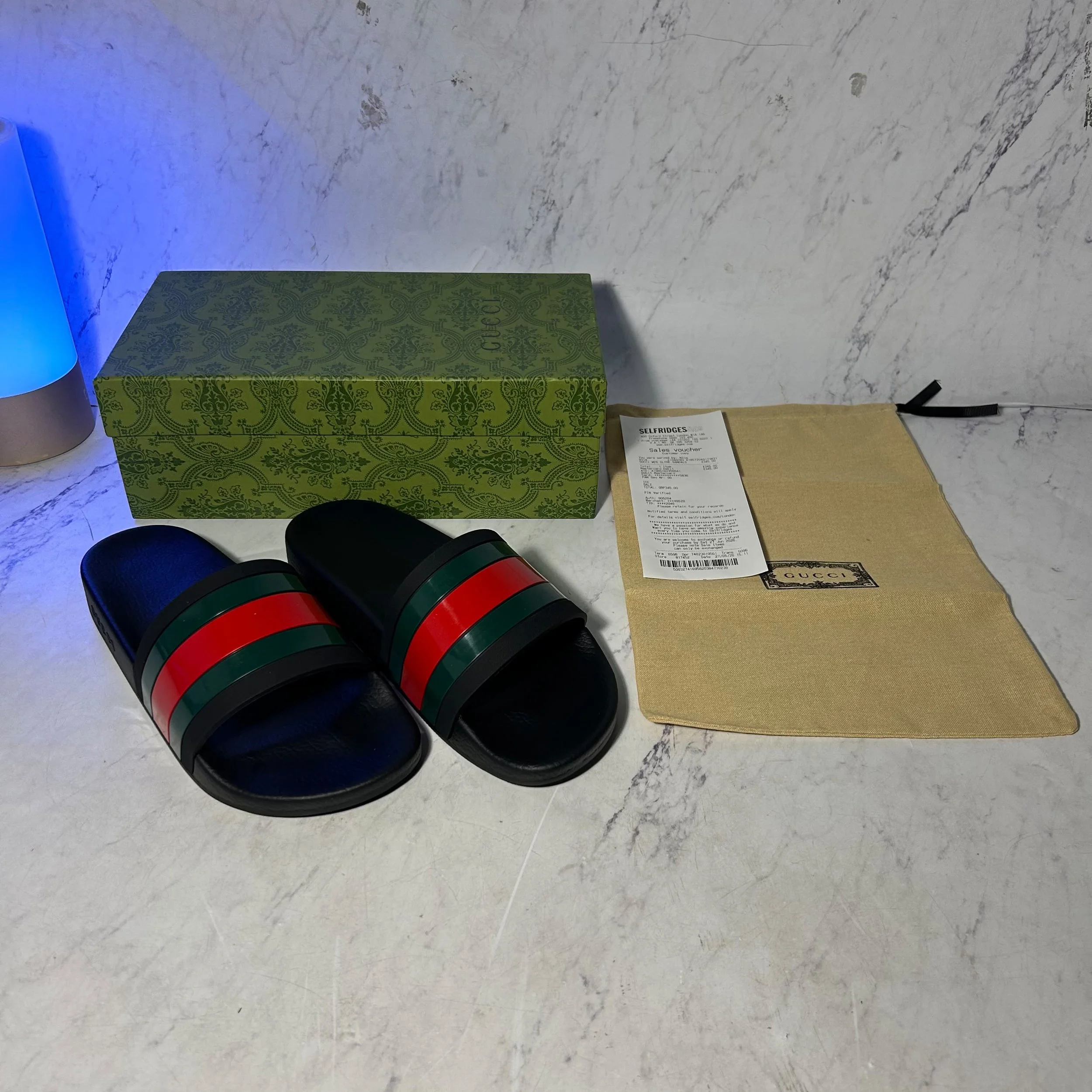GUCCI WEB SLIDES (SIZE 8-11 UK)