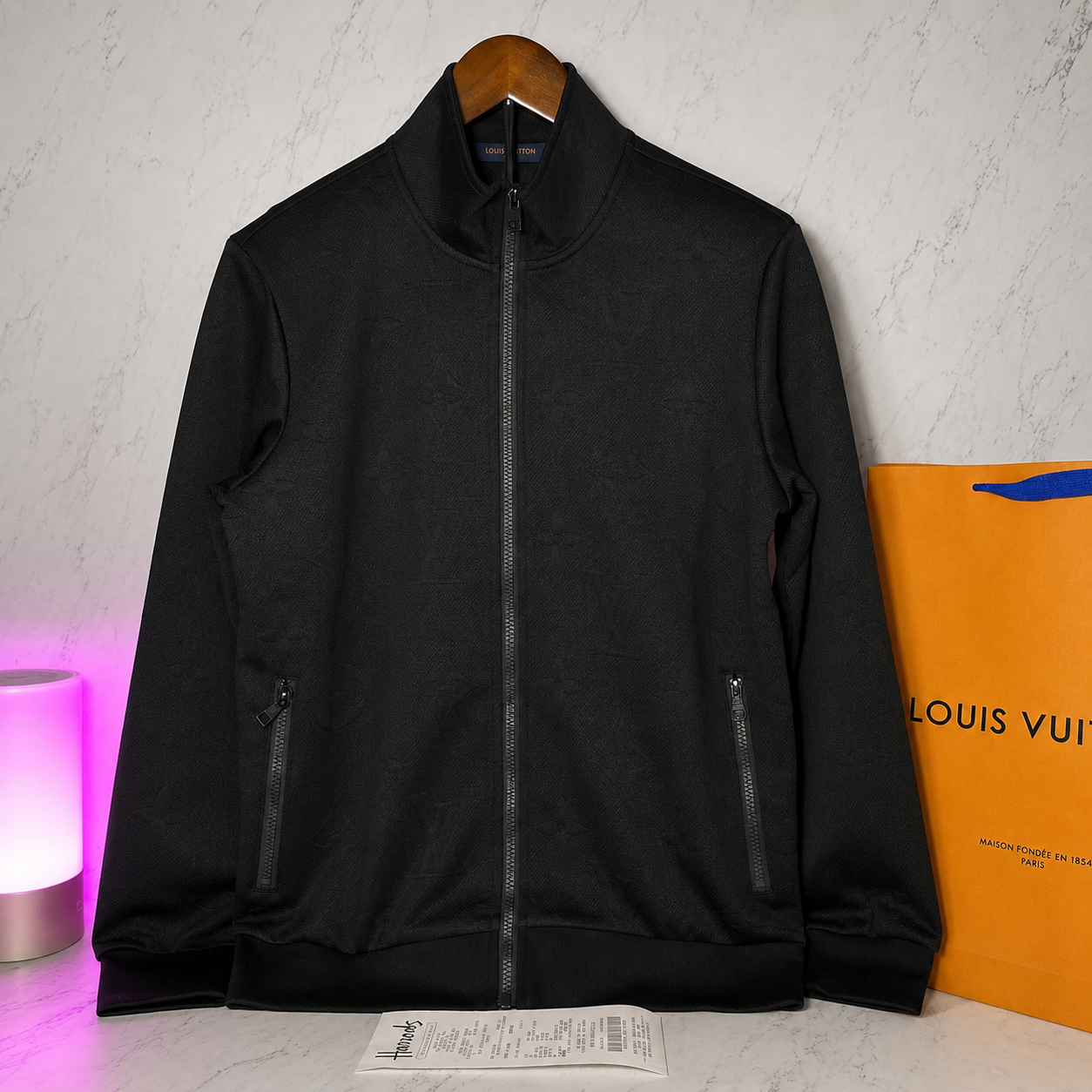 LV MONOGRAM FLEECE TRACKSUIT TOP (SIZE M-XL)