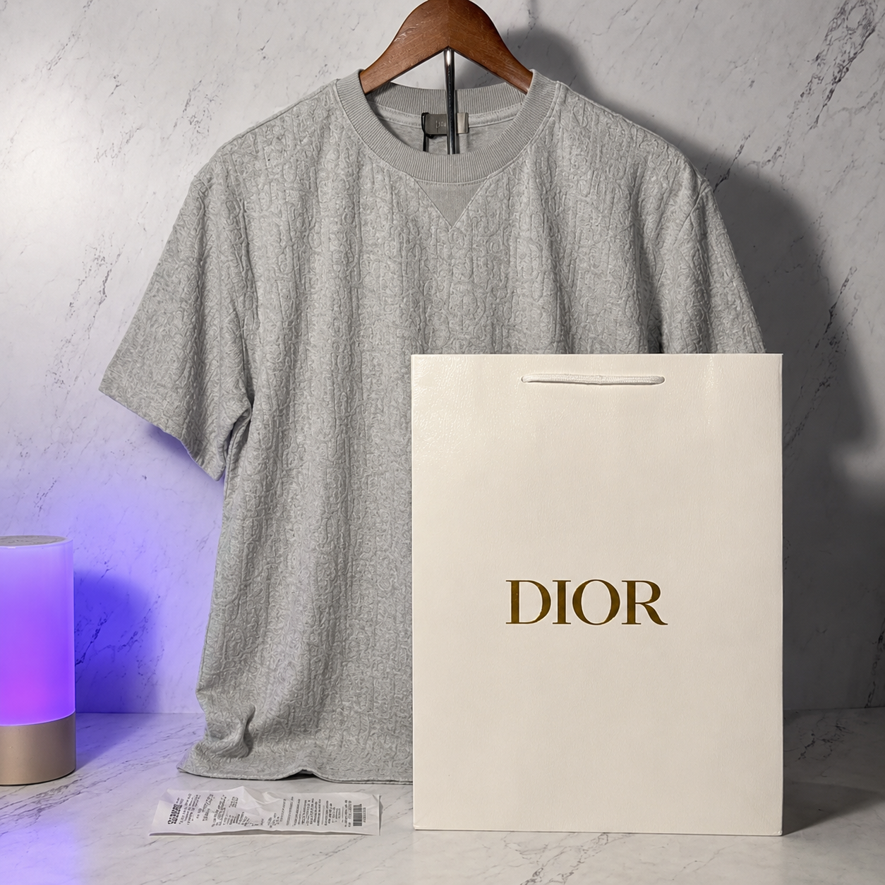 DIOR OBLIQUE T-SHIRT (GREY SIZE S-XL)