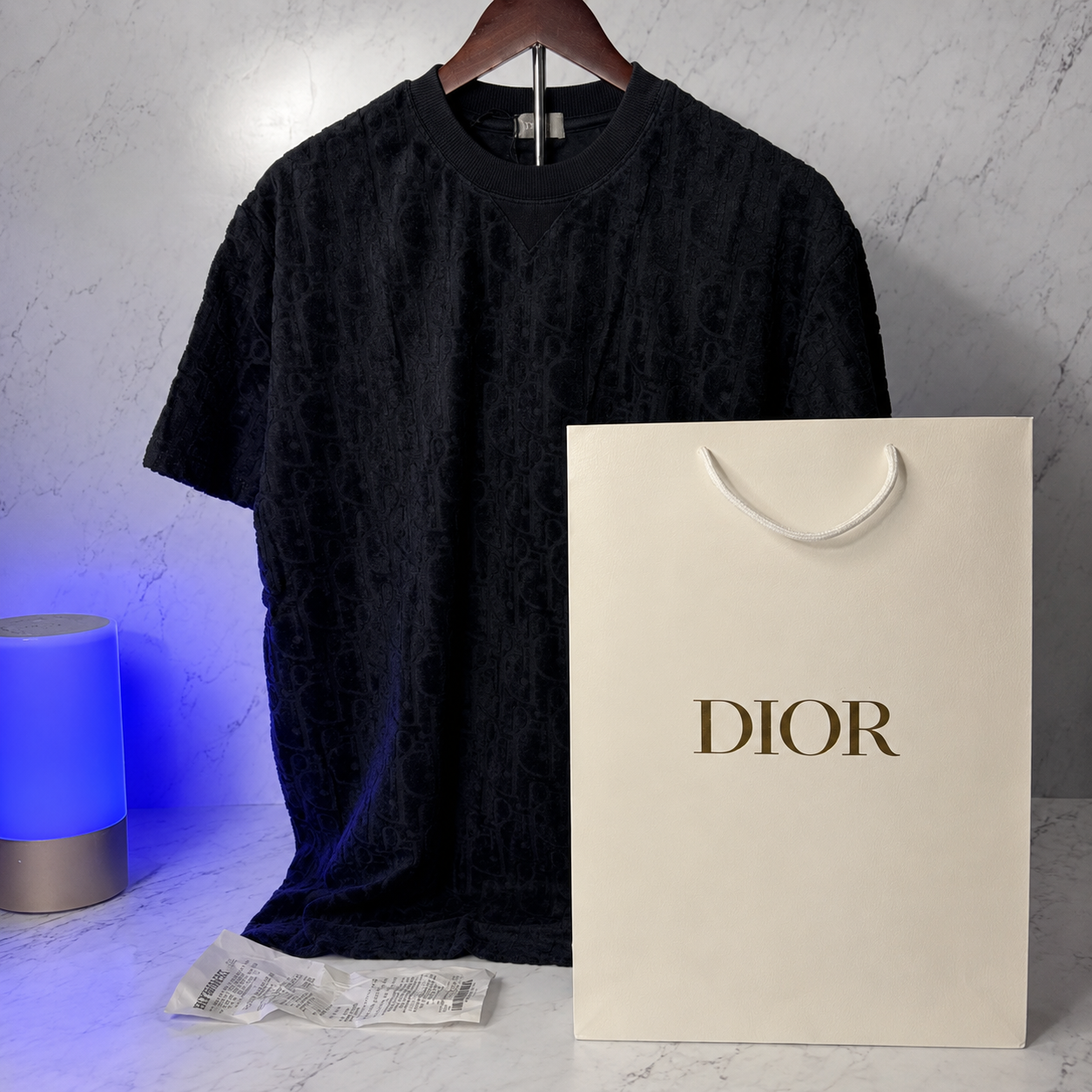 DIOR OBLIQUE T-SHIRT (NAVY SIZE S-XL)
