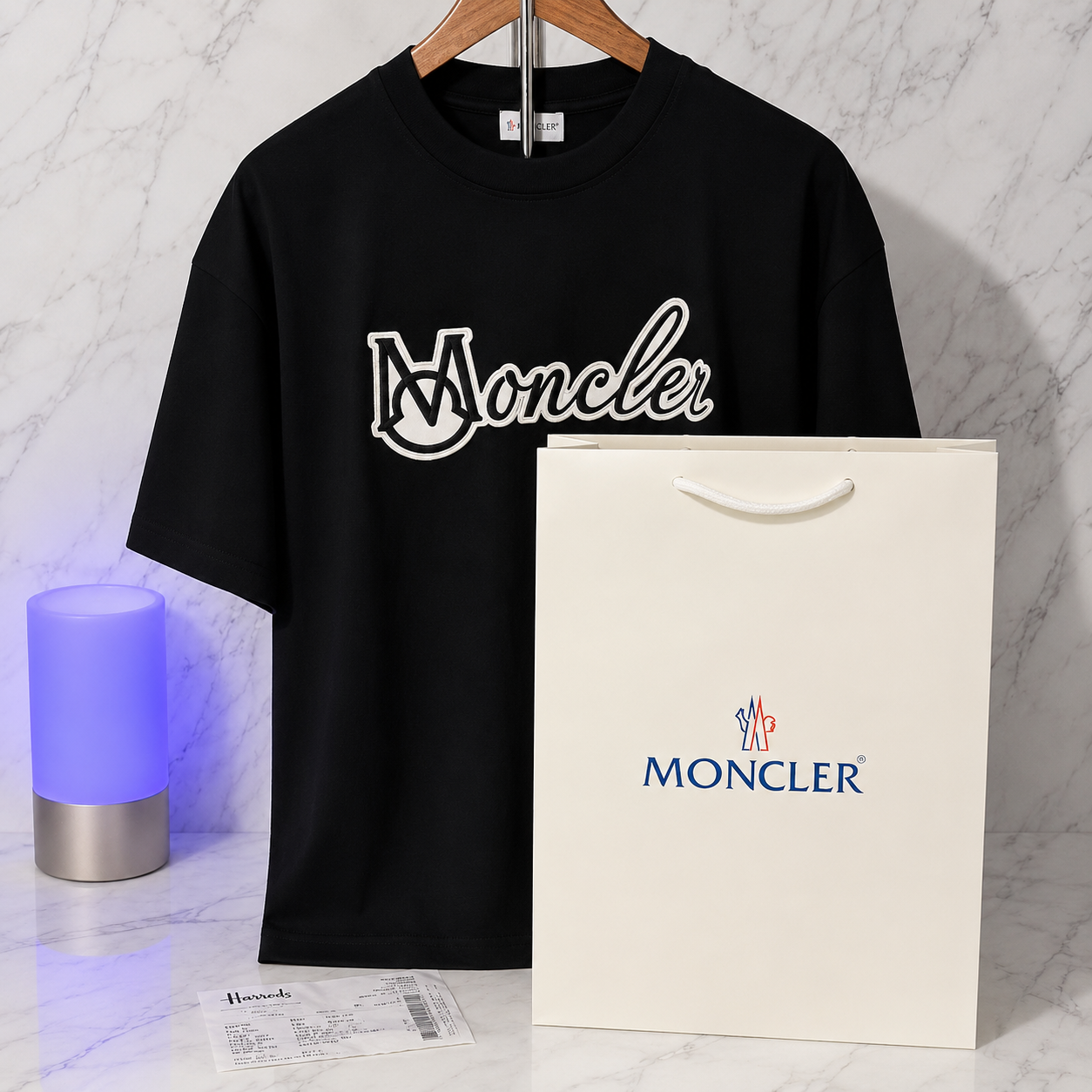 MONCLER VARSITY LOGO T-SHIRT (SIZE XS-L)