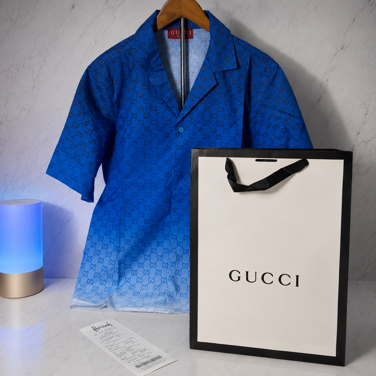 GUCCI GRADIENT BLUE SHIRT (SIZE S-XL)