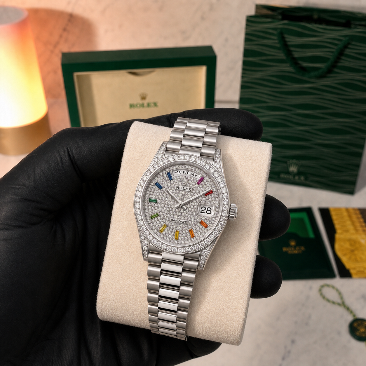 ROLEX RAINBOW DAY-DATE 40