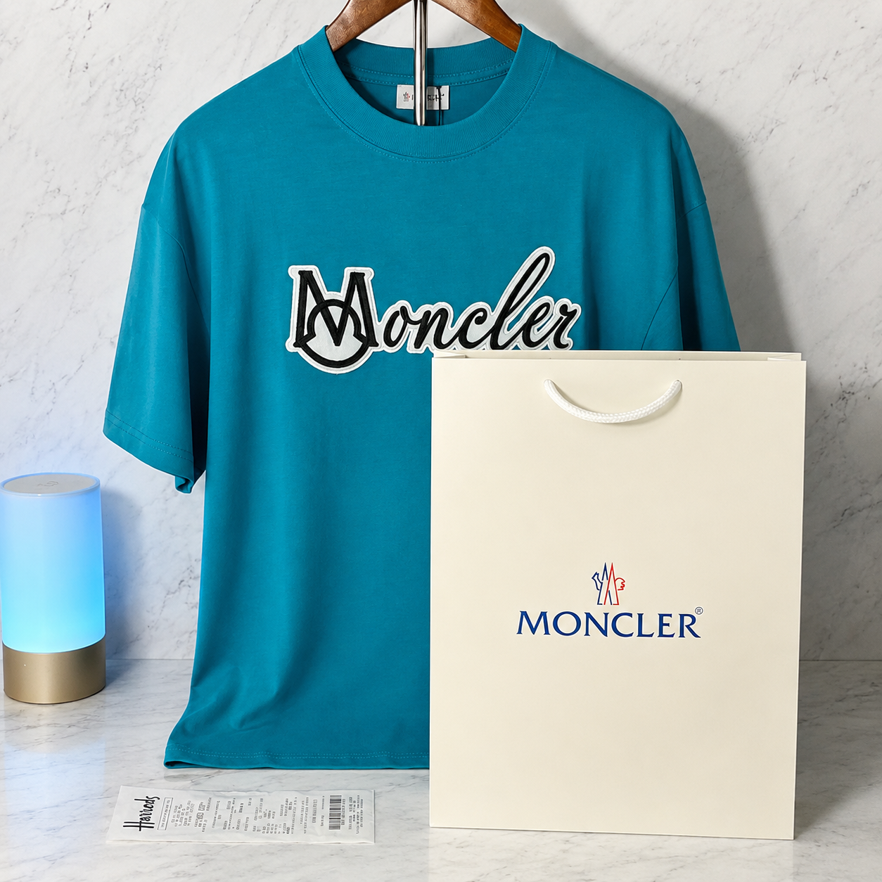 MONCLER VARSITY LOGO T-SHIRT (SIZE XS-L)
