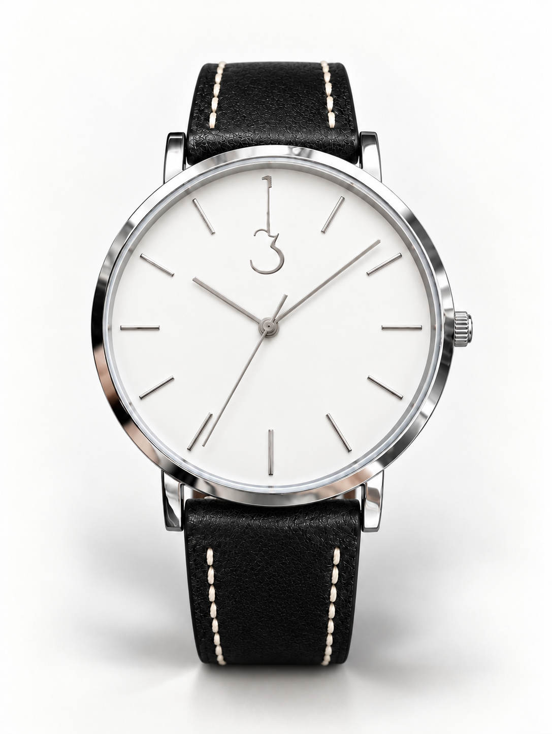LP White with black leather strap