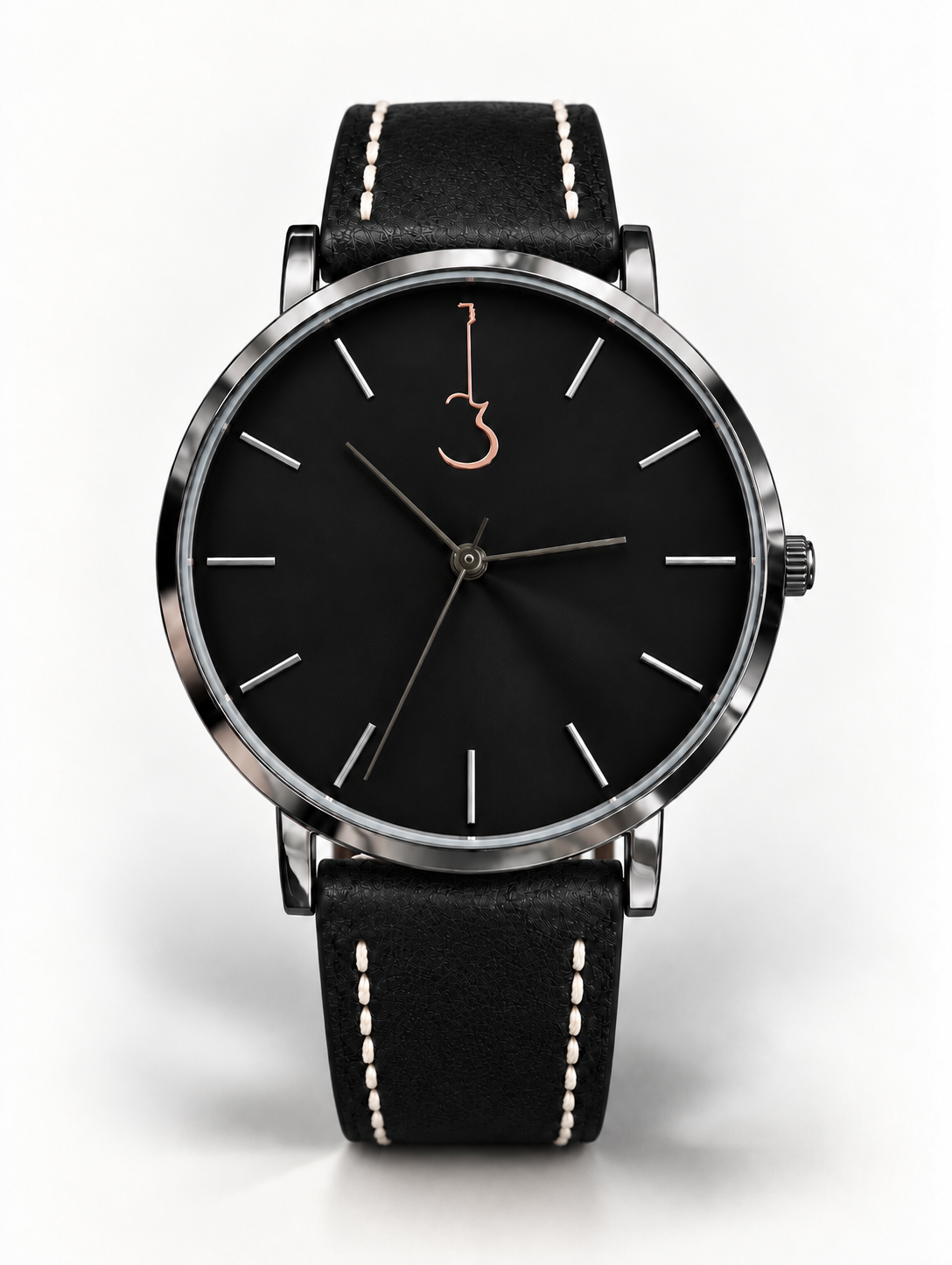 LP Black with black leather strap