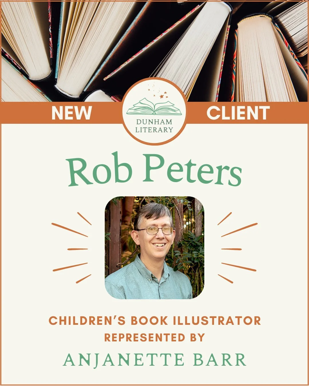 Please help us welcome Children's Book Illustrator ROB PETERS, who is represented by Dunham Literary agent Anjanette Barr (@bookbarrista). Welcome, Rob! You can learn more about him at https://rob-peters.com/ or follow Rob at @robpetersart! 

#litera