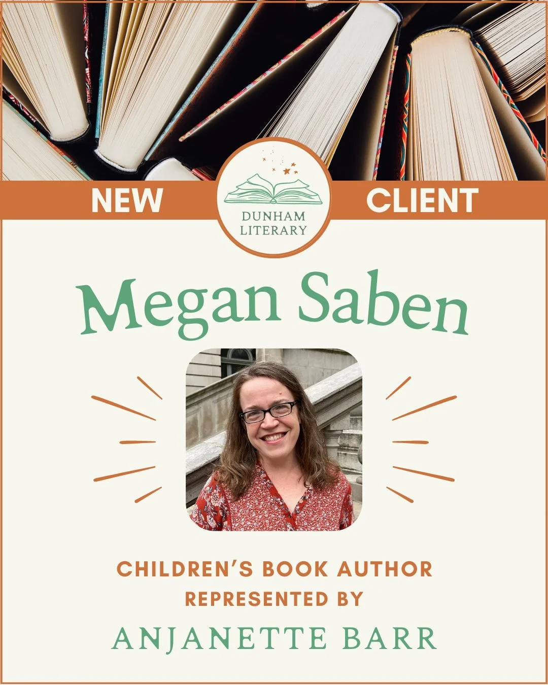 Please help us welcome children's book author Megan Saben (@megansabenauthor) who is now represented by Dunham Literary agent Anjanette Barr (@bookbarrista). Welcome, Megan! You can learn more about her at https://megansaben.com/ 

#literaryagent #au