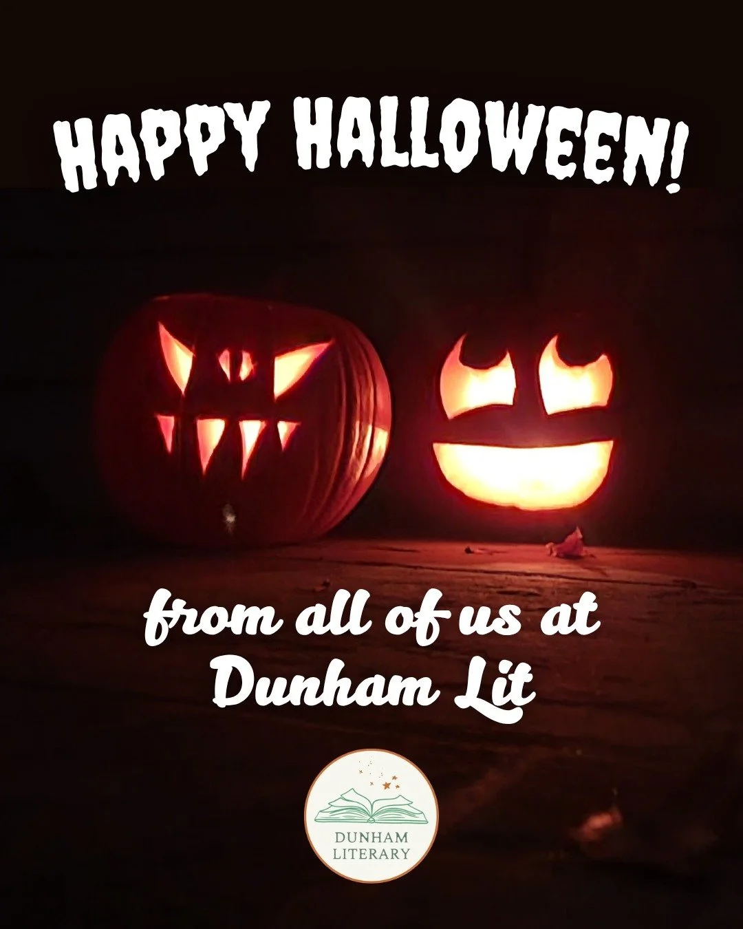 Trick-or-Treat! Wishing you all a spooky and safe Halloween from us at Dunham Literary!

#HappyHalloween #JackOLantern #TrickOrTreat