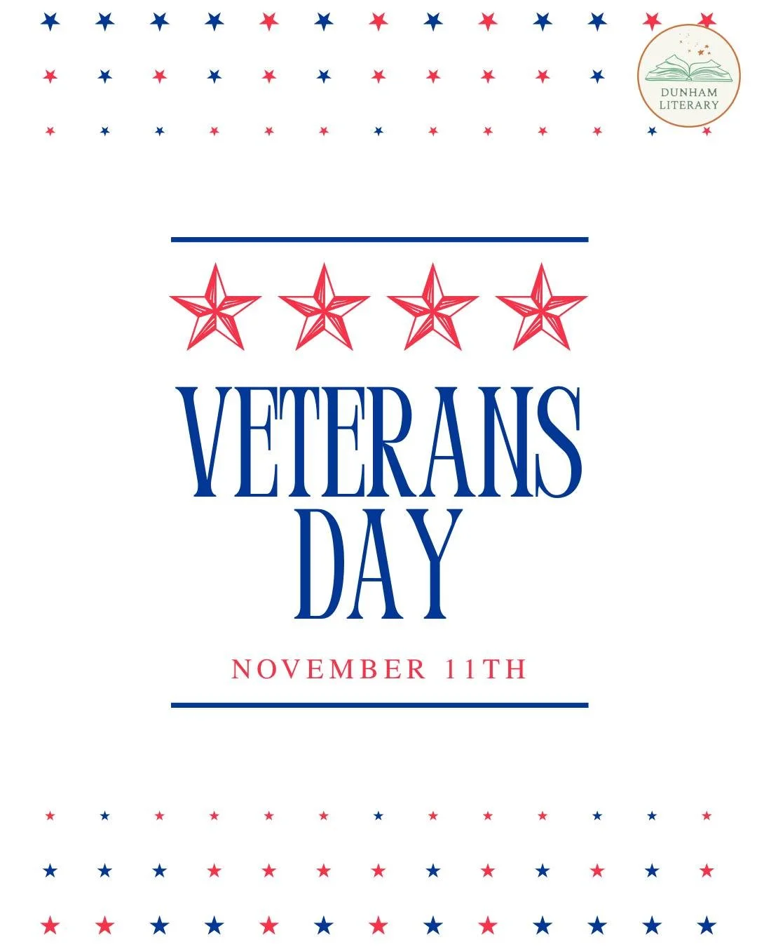 Happy Veterans Day from us at Dunham Lit! Thank you to all who have served our country.

#VeteransDay