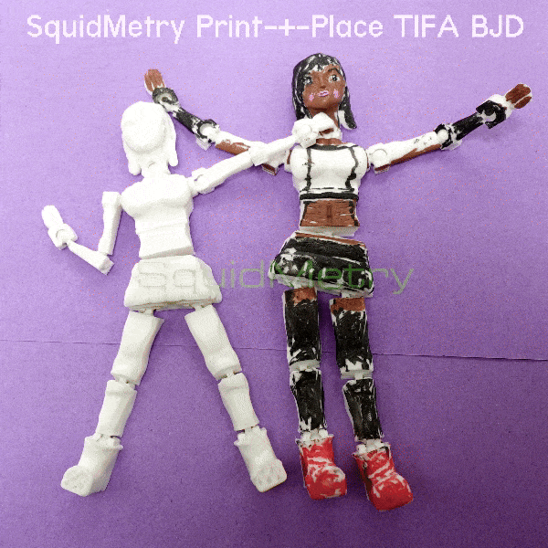 Articulated TIFA Action Figure Print in Place (Truly Infinite Fem Anime) 3D Printable BJD