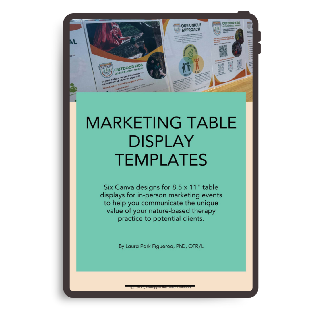 Marketing Table Display Templates — Therapy in the Great Outdoors