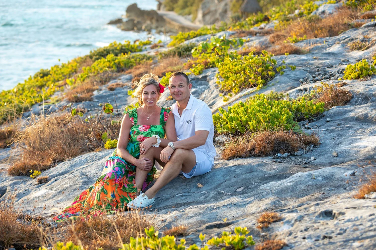 Isla Mujeres Couples Session at Punta Sur | Emily &amp; Stacy’s Timeless Love Story