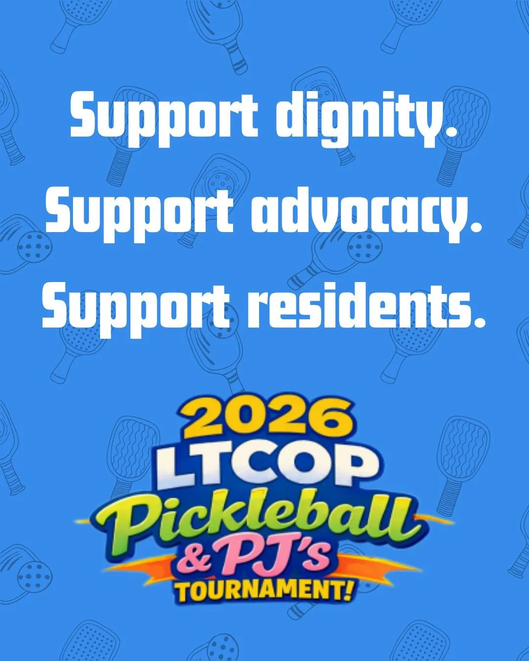Around here we 'do the good' ... it is about caring for long-term care residents.
And we're asking you to join us on the court to help us fund that good, that support, that advocacy.

🏓 Register a team or 💛 make a gift today:
https://www.longtermca