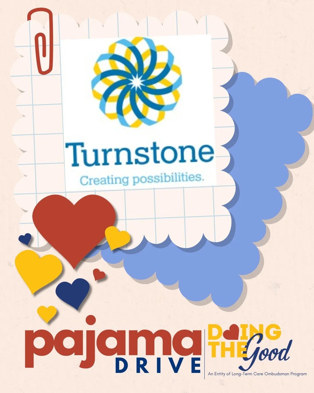 📍 Pajama Drive Drop-Off Spotlight

A big thank you to Turnstone for serving as a Pajama Drive collection site this year!

Community partners help make it easy for neighbors to give back and support residents who need it most.

🧡 New pajamas only, p