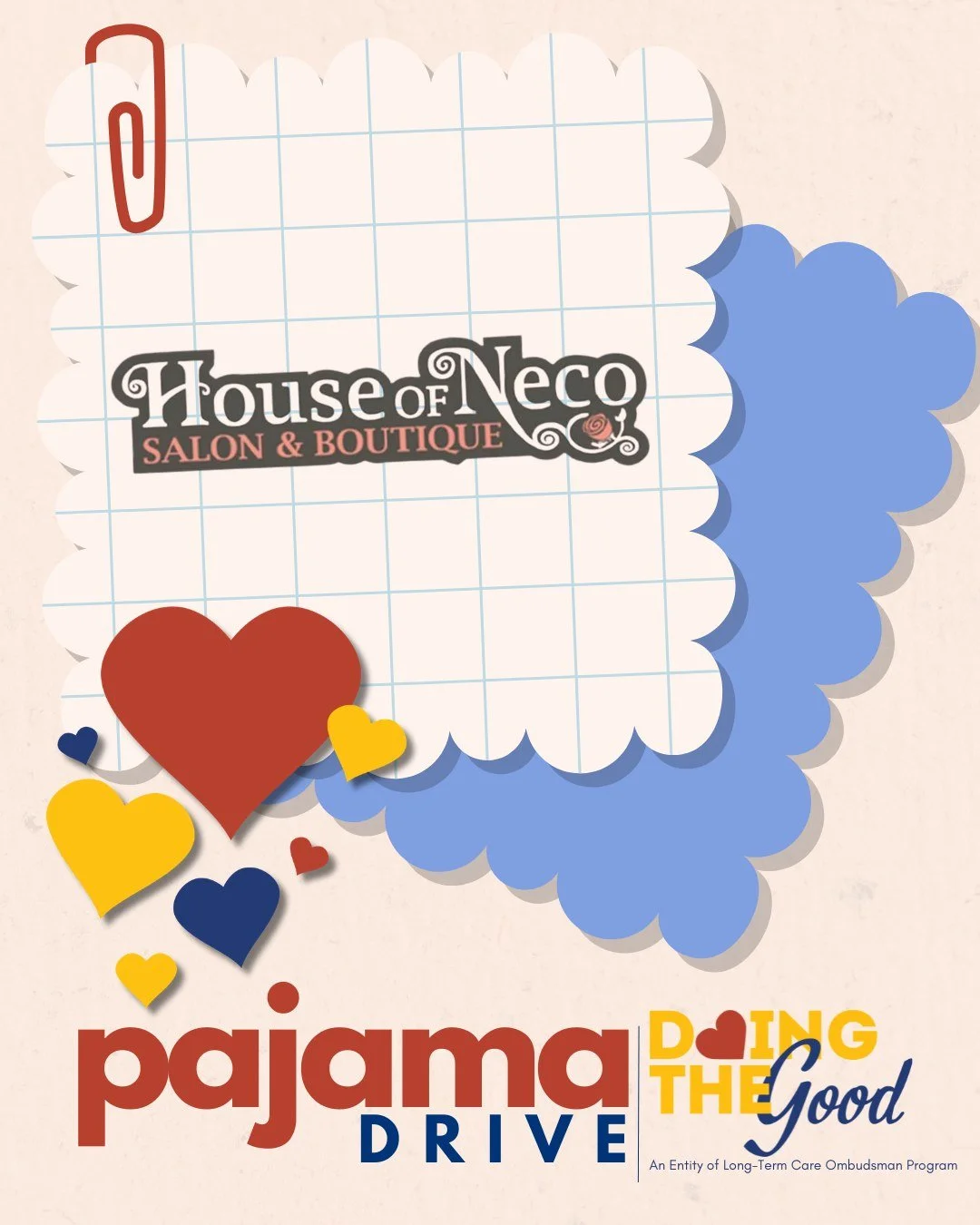 📍 Pajama Drive Drop-Off Spotlight

A big thank you to House of Neco Salon and Boutique for serving as a Pajama Drive collection site this year!

The drop-off address is 2810 Maplecrest Rd, Fort Wayne, IN 46835

Community partners help make it easy f