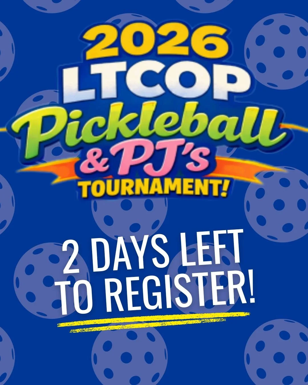 Thinking about signing up? This is your sign. 🏓

Tomorrow is the LAST day to register for the Pickleball Tournament at Wildwood Racquet Club and it is going to be such a fun afternoon. Pajamas are optional, but highly encouraged if you want to fully