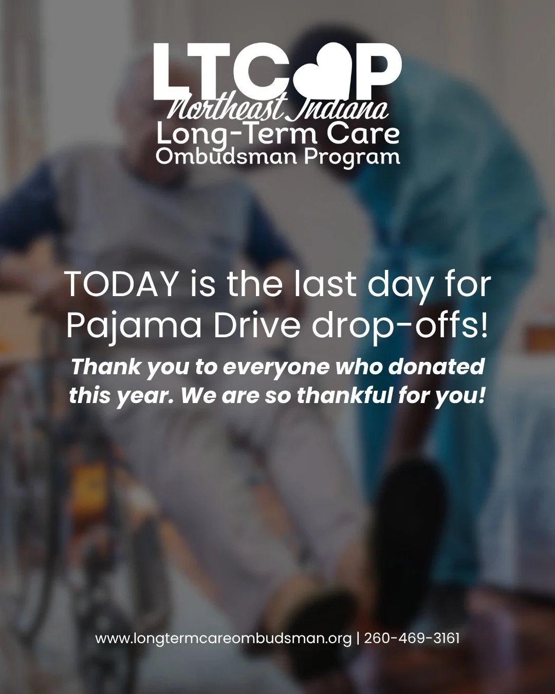 Last call!!!

Today&rsquo;s the final day for Pajama Drive donations! If you&rsquo;ve got something to give, there&rsquo;s still time to drop it off and make a difference. We&rsquo;re so grateful for all of you!

Find drop-off spots on our website to