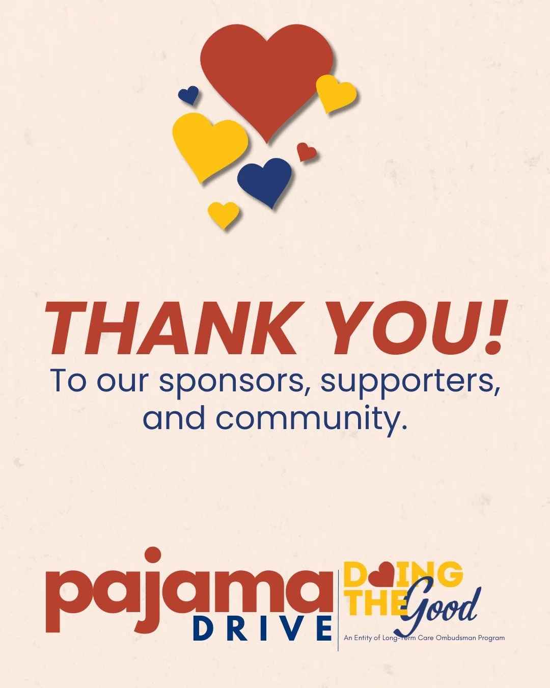 A HUGE thank you to everyone who participated in this year's annual Pajama Drive! 💙

To all of our sponsors and supporters, your kindness changes lives, and we are so thankful to be a part of your community.

To learn how else you can get involved, 