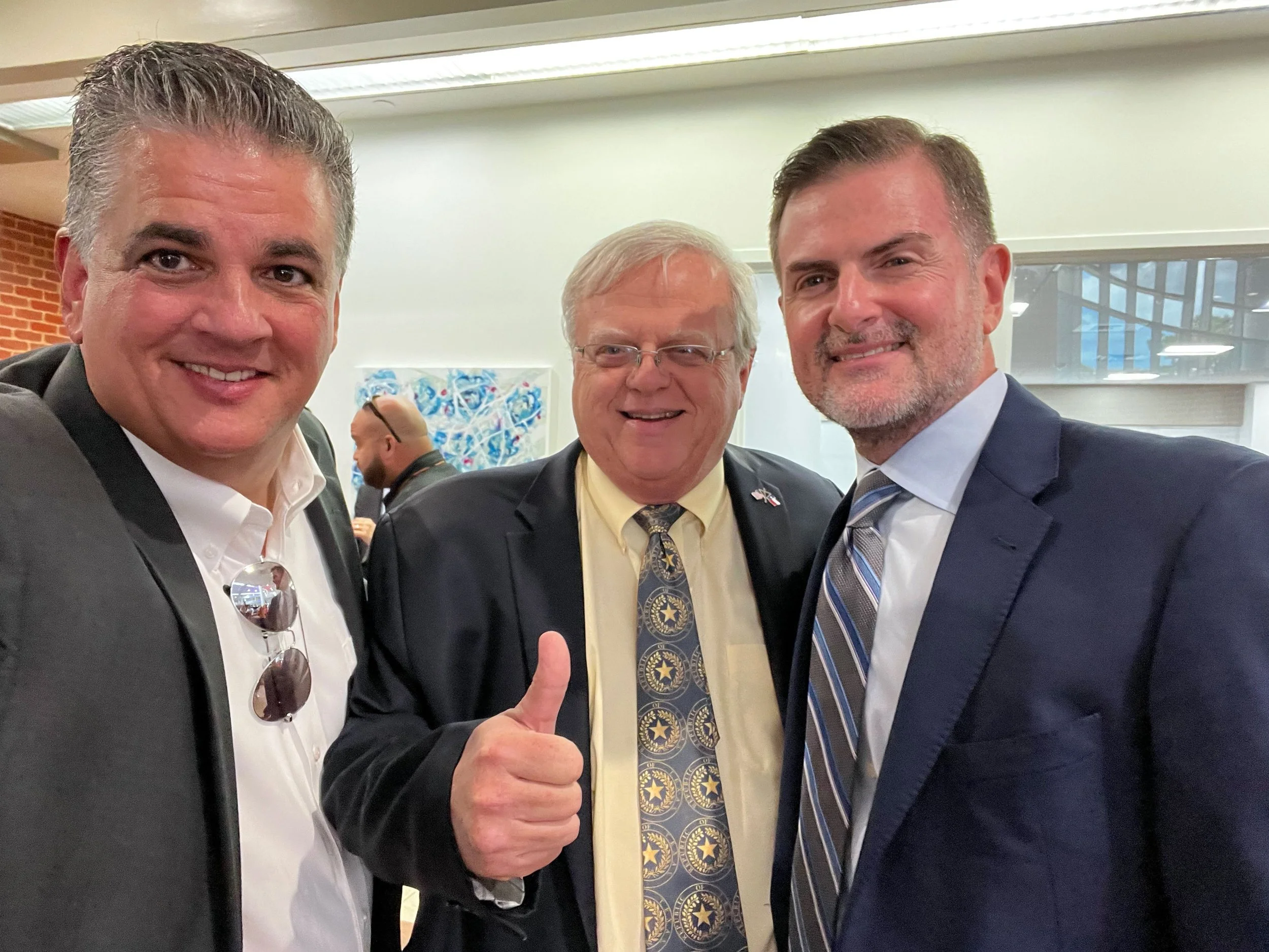 Jon Bouche with Senators Bettencourt and Creighton