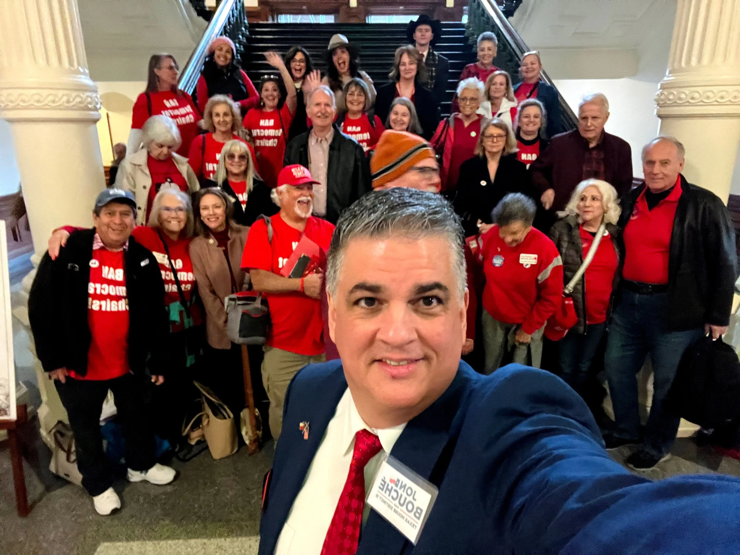 Jon Bouche with Montgomery County Republican volunteers at the Texas Capitol