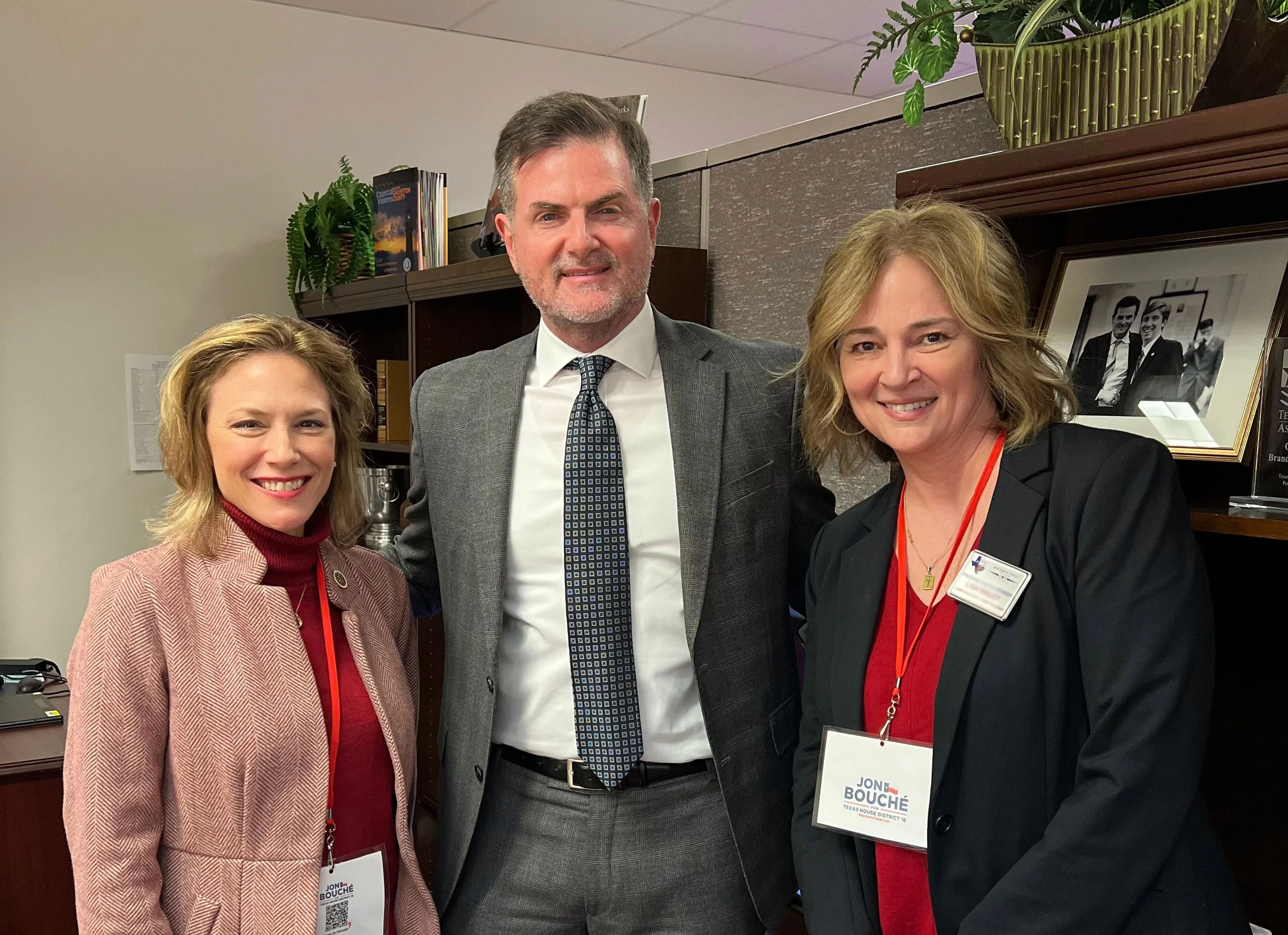 Stephanie Cox, Sen. Brandon Creighton, Lisa Railey