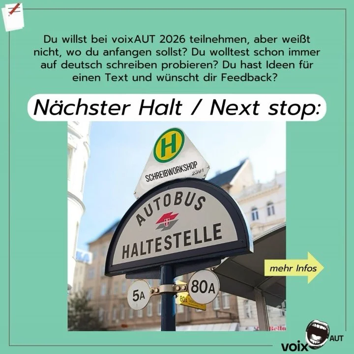 Tu souhaites participer &agrave; voixAUT 2026, mais tu ne sais pas par o&ugrave; commencer ? Tu as toujours voulu t&rsquo;essayer &agrave; l&rsquo;&eacute;criture en allemand ? Tu as des id&eacute;es pour un texte et tu souhaites avoir un retour ? 
?