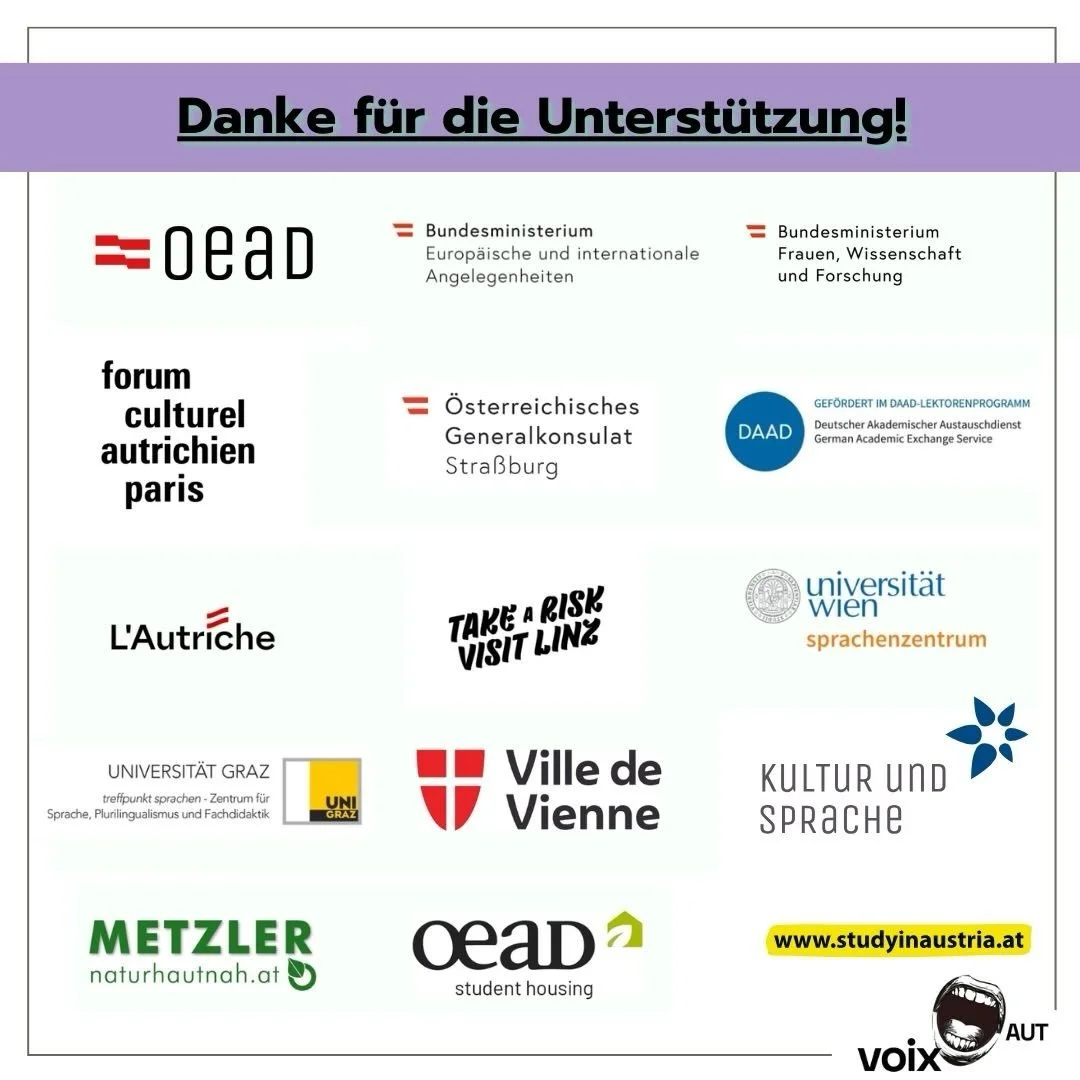 Danke an alle, die das Projekt voixAUT 2026 unterst&uuml;tzen - merci beaucoup! 🌷