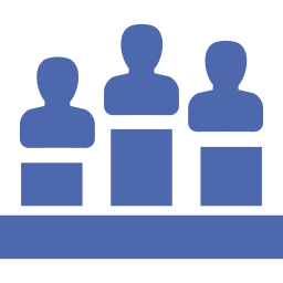 3 outlines of people competitive