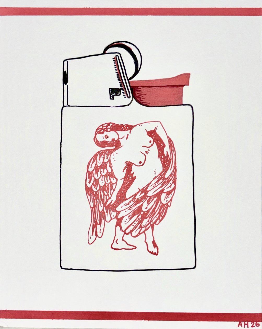 Lighter 1, acrylic on canvas board