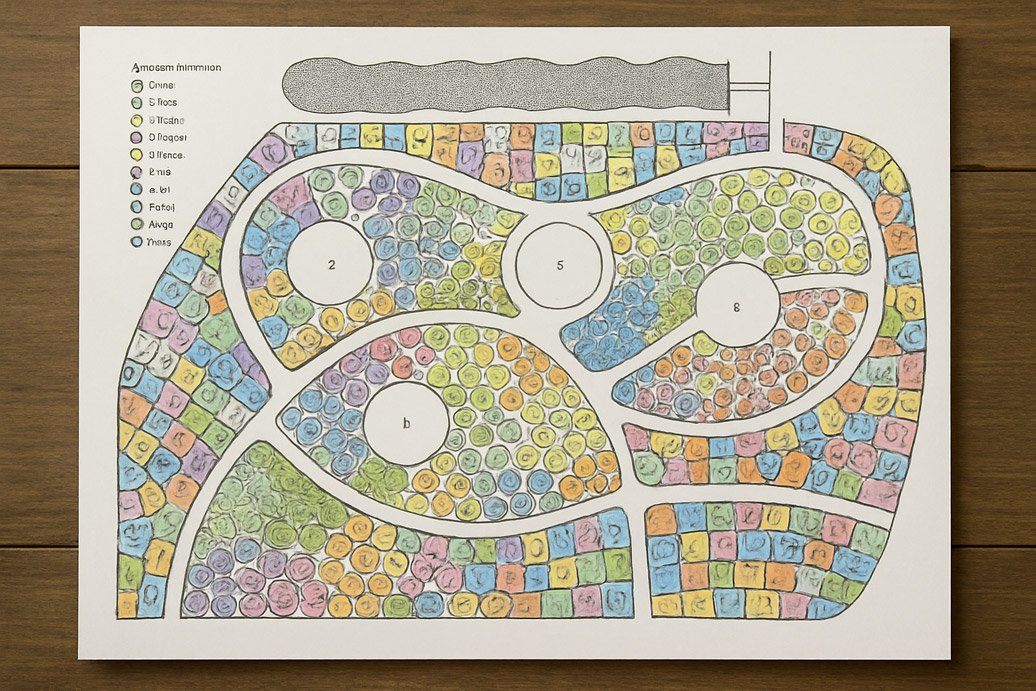 Plan de plantation détaillé conçu par Studio Kernin, paysagistes en Bretagne, pour accompagner la création d’un jardin sur mesure à Rennes, Lorient, Vannes ou Saint-Malo.