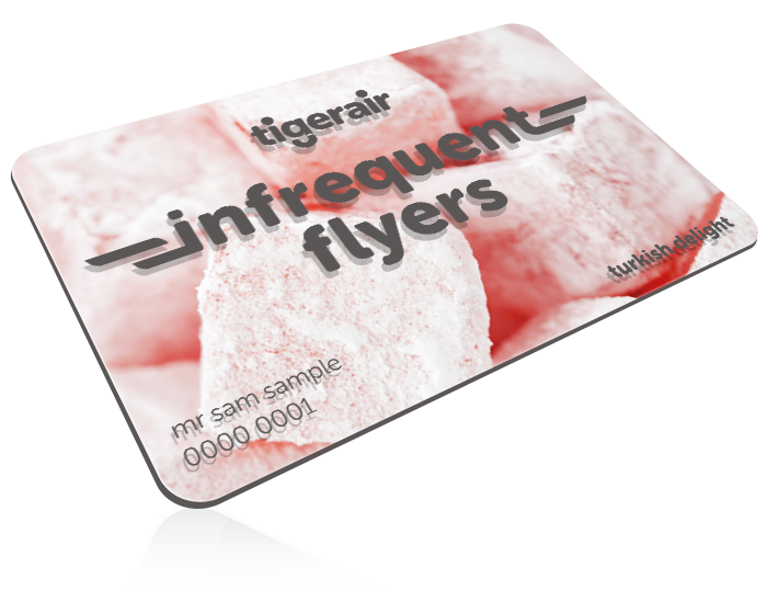Tigerair infrequent flyers card with Turkish delight image