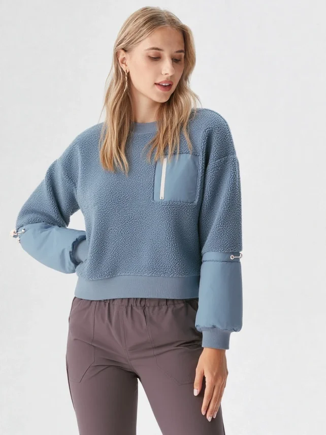 Fleece Contrast Jacket - Black (Copy)