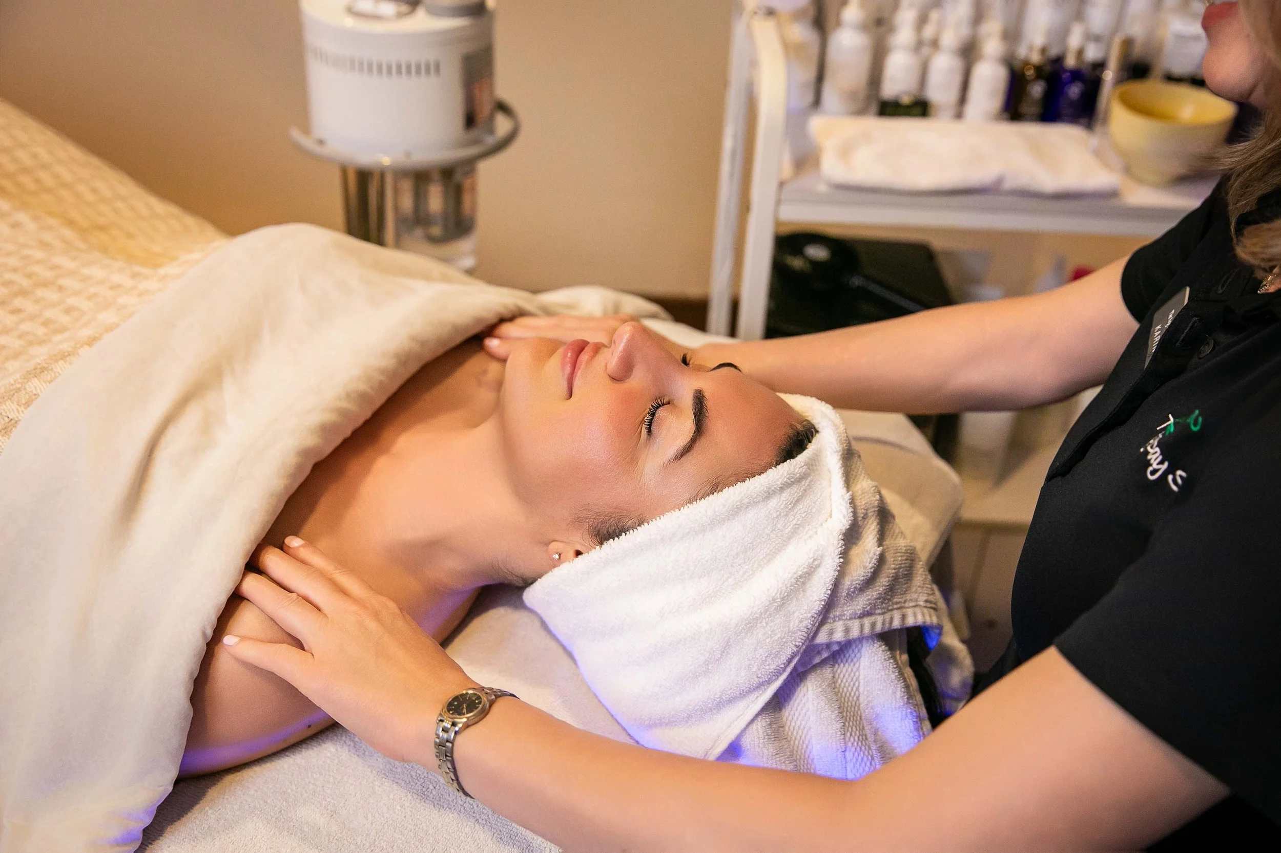 Woman relaxing in massage with therapist