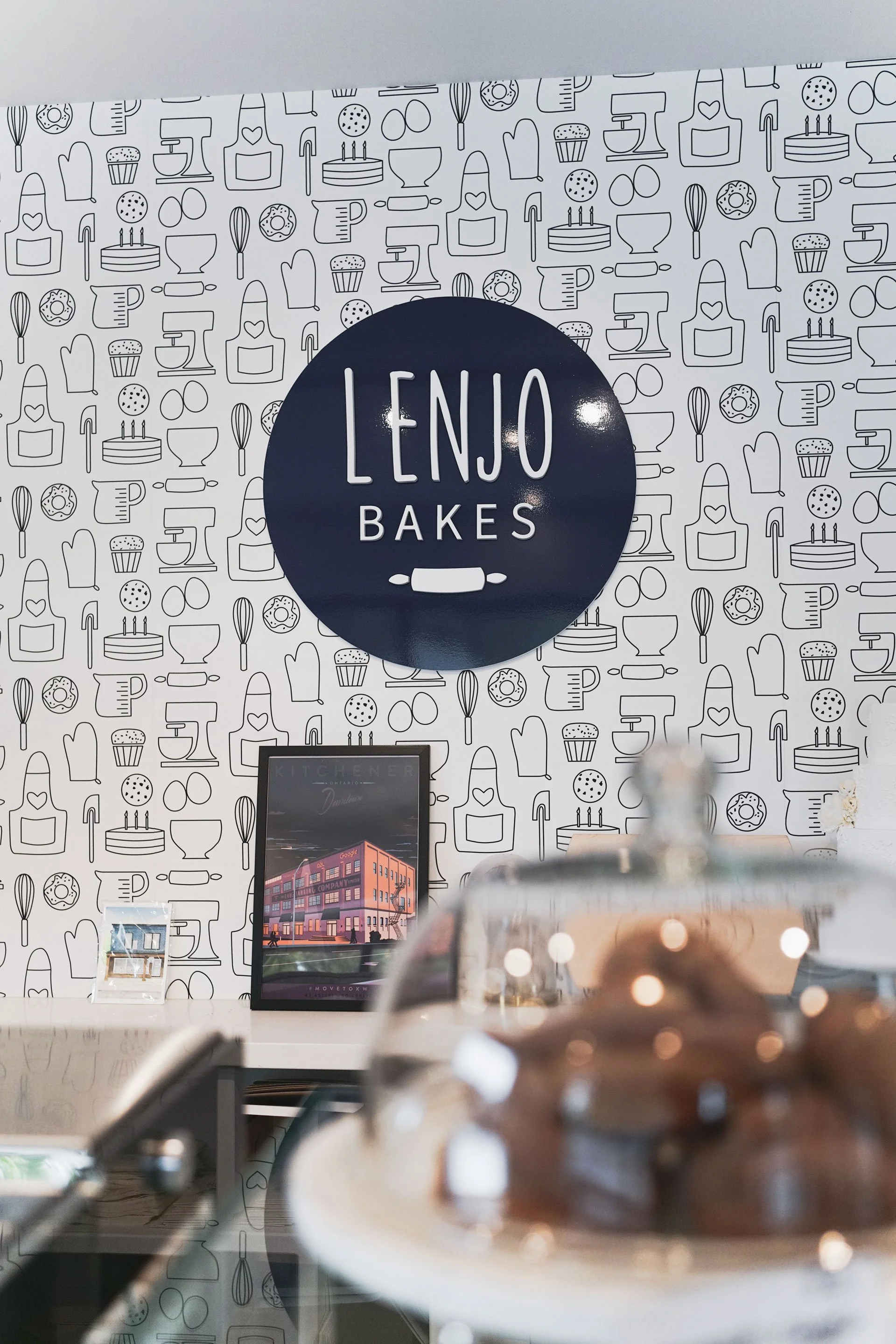 Lenjo Bakes interior acrylic sign