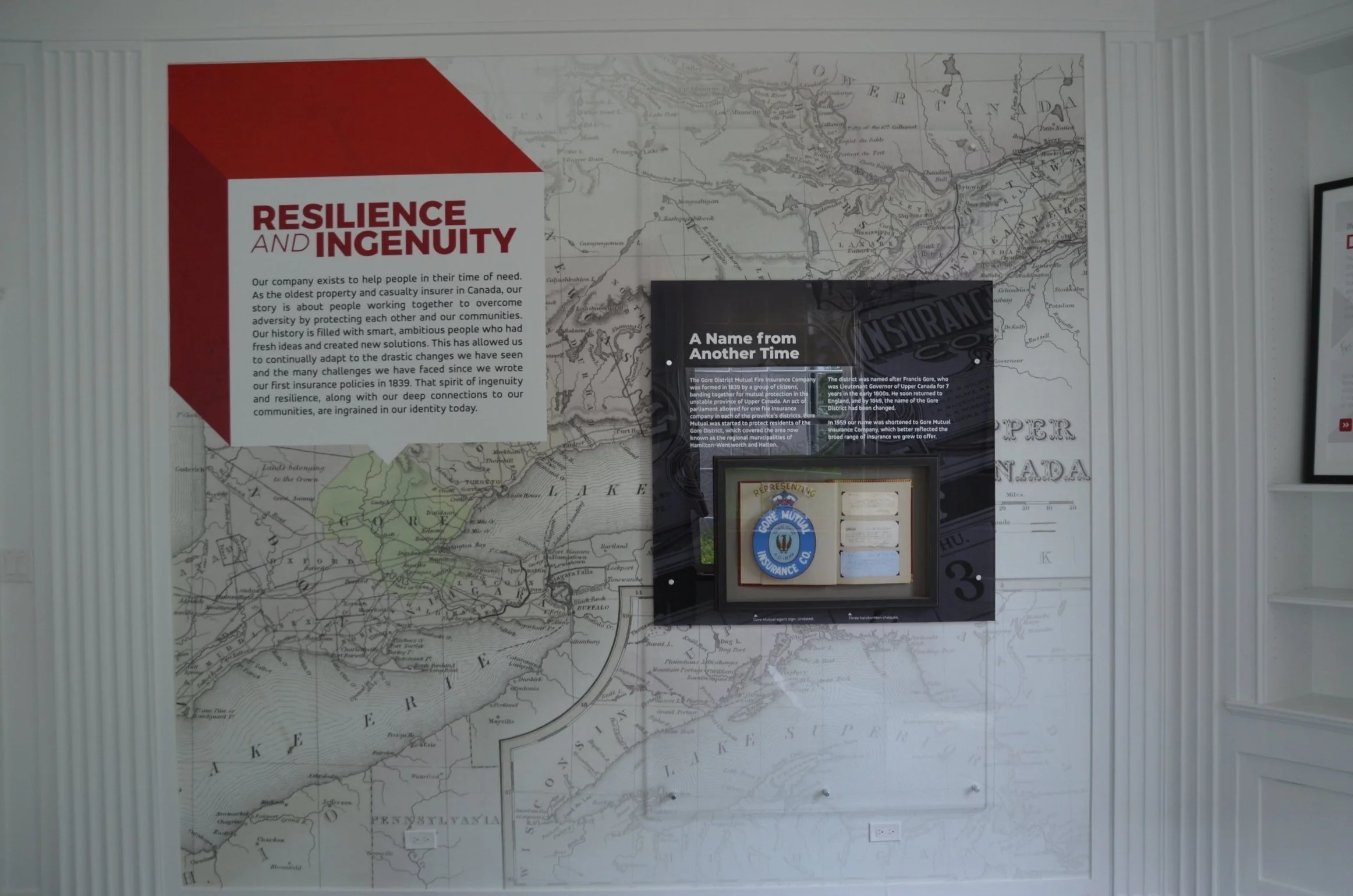 Gore mutual interior wall wrap and PVC display sign