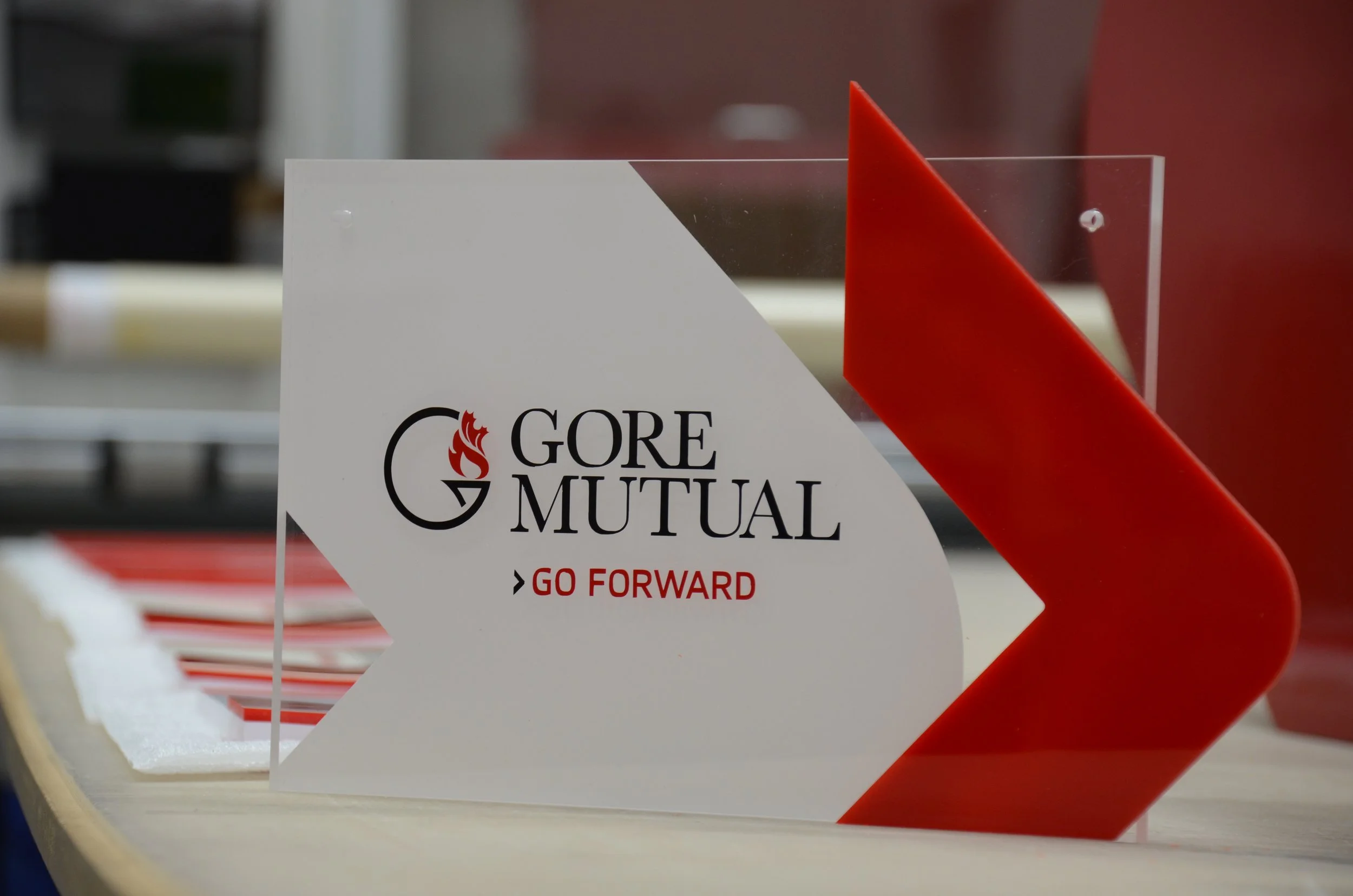 Acrylic and 3M vinyl Wall mounted Interior sign