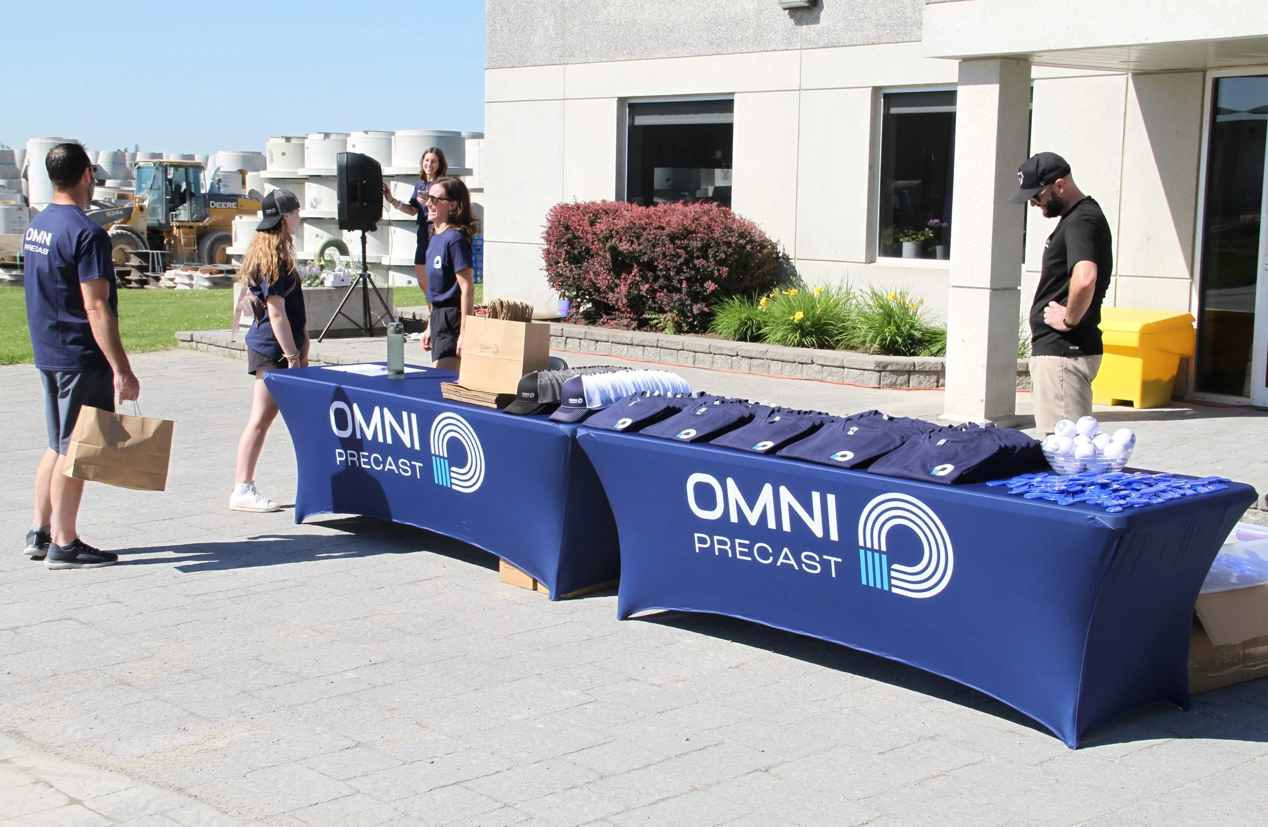 Omni Precast table cover event graphics
