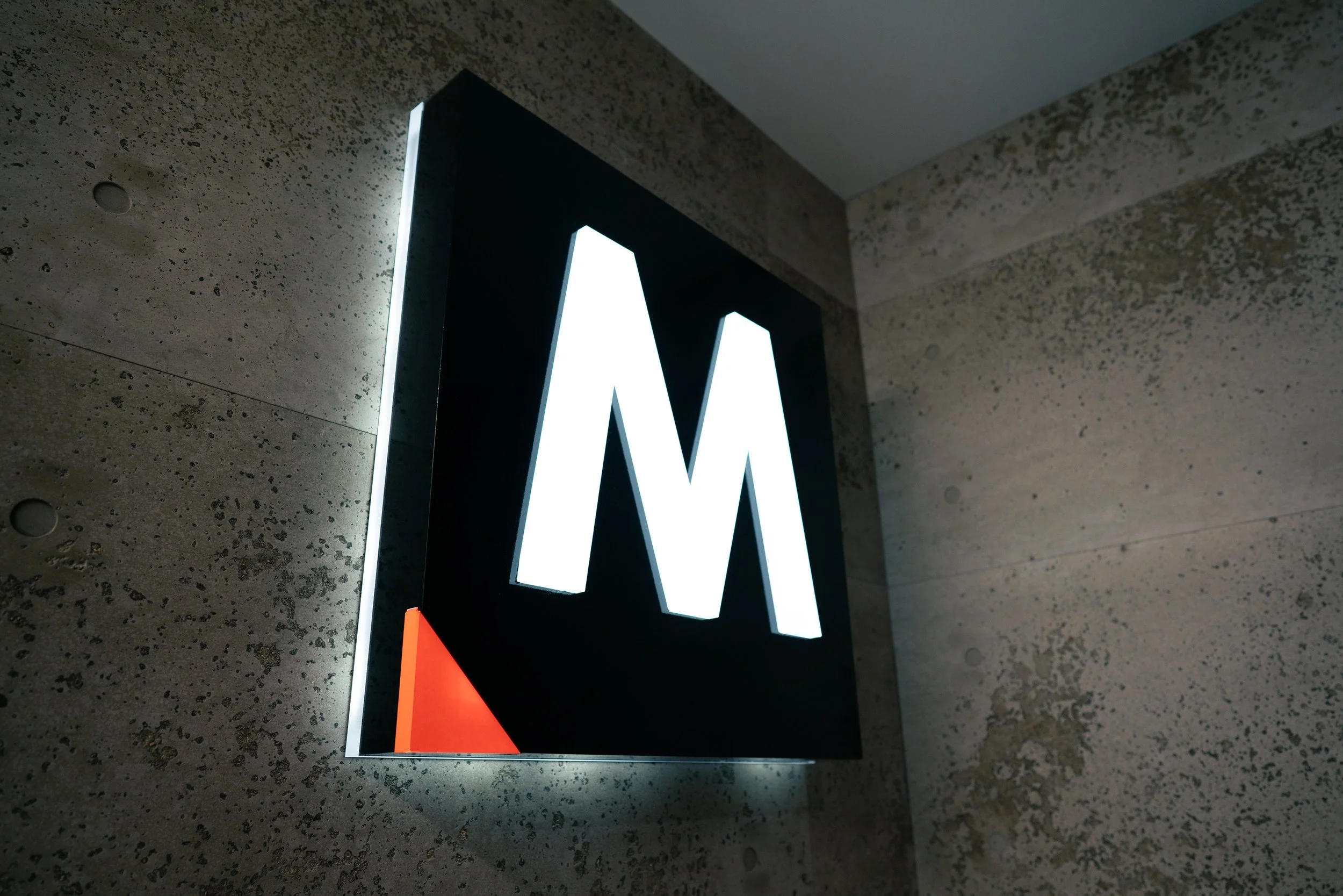 Fit Effect custom fabricated LED Backlit men's change room sign