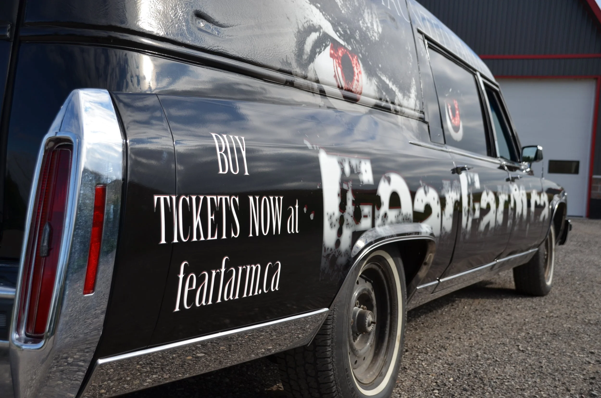 Fear Farm Hearse vehicle wrap