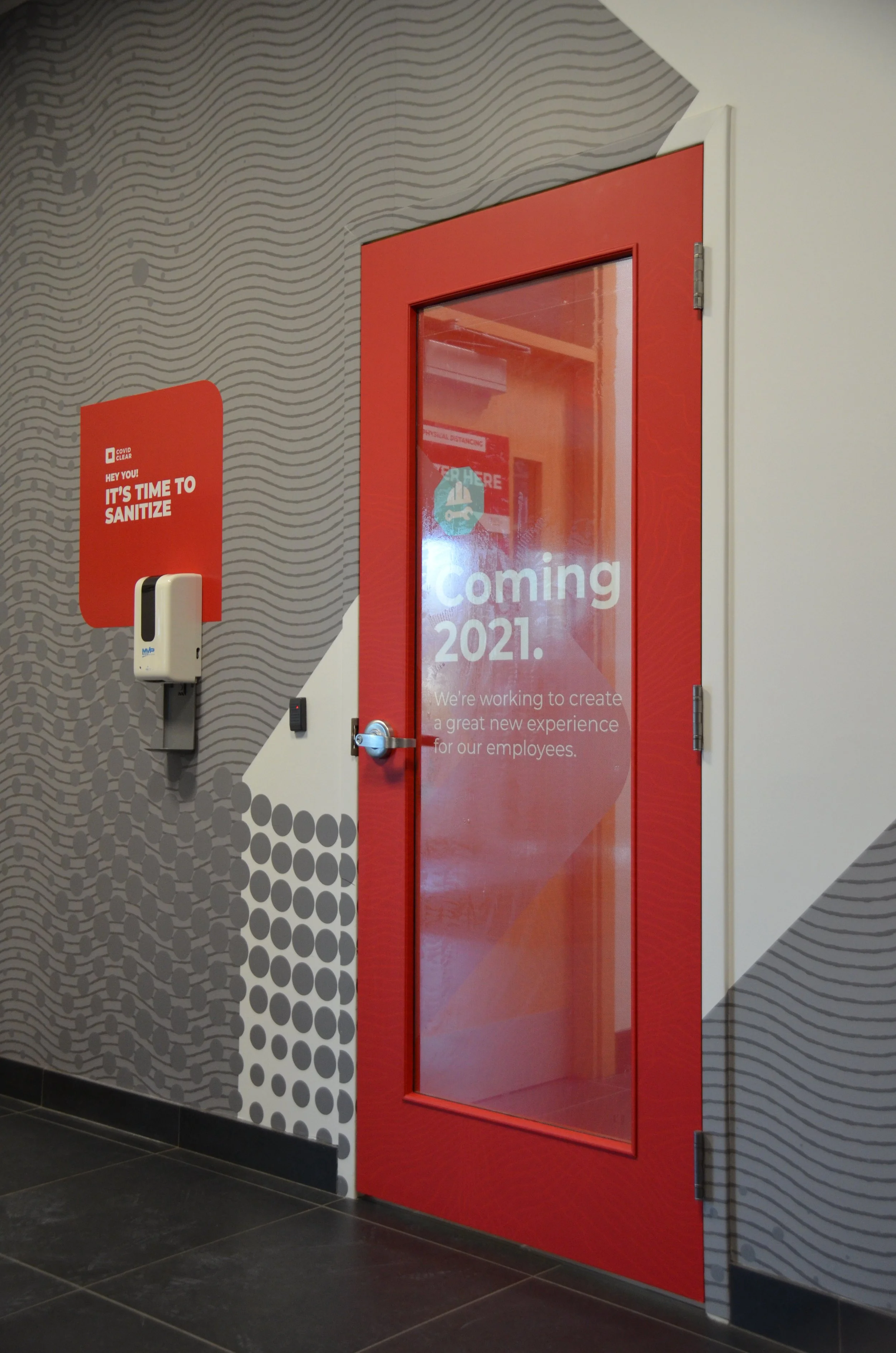 Gore mutual interior wall wrap and window vinyl cut letttering