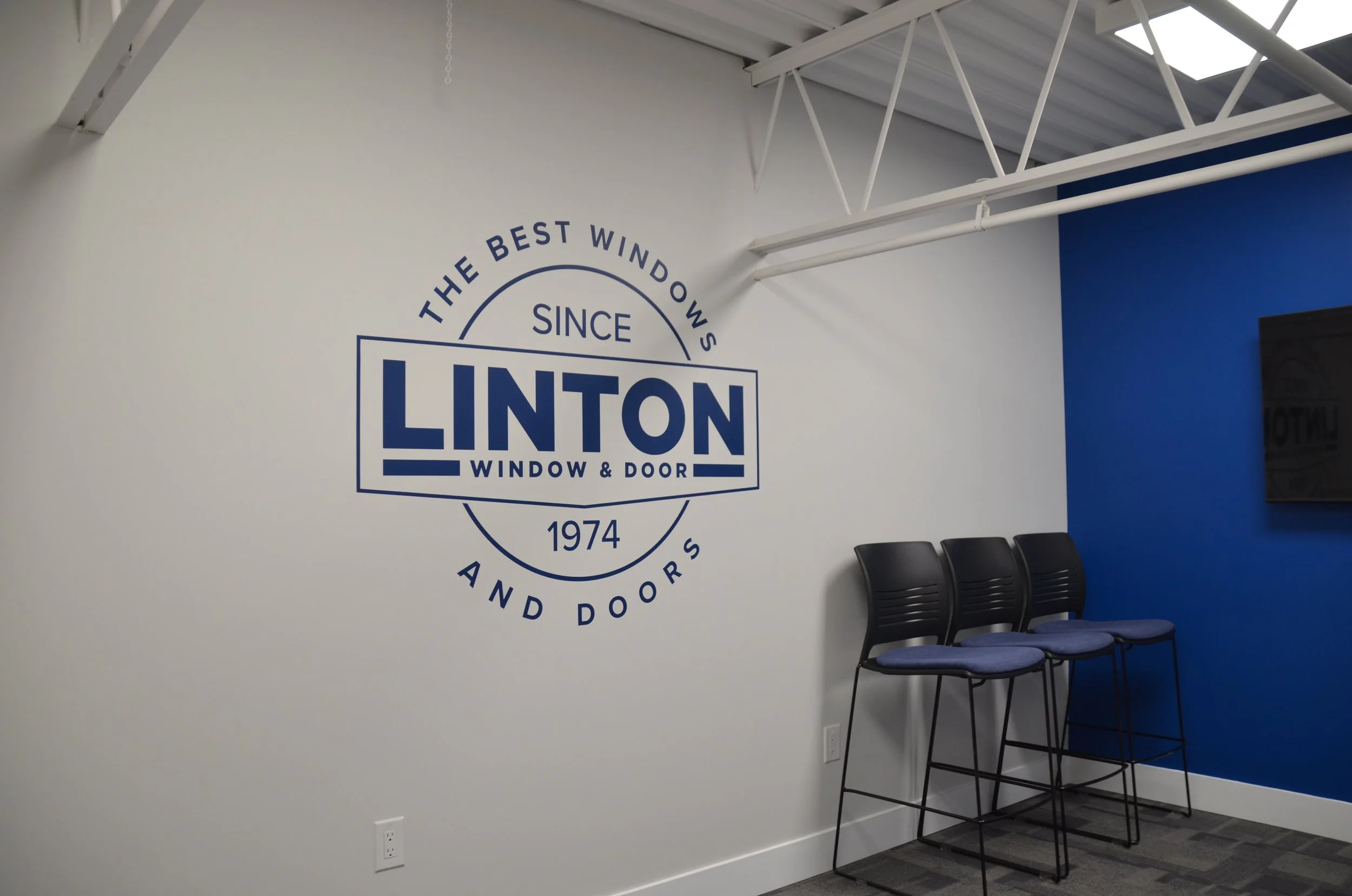 Linton Window and Door interior cut vinyl lettering and graphics