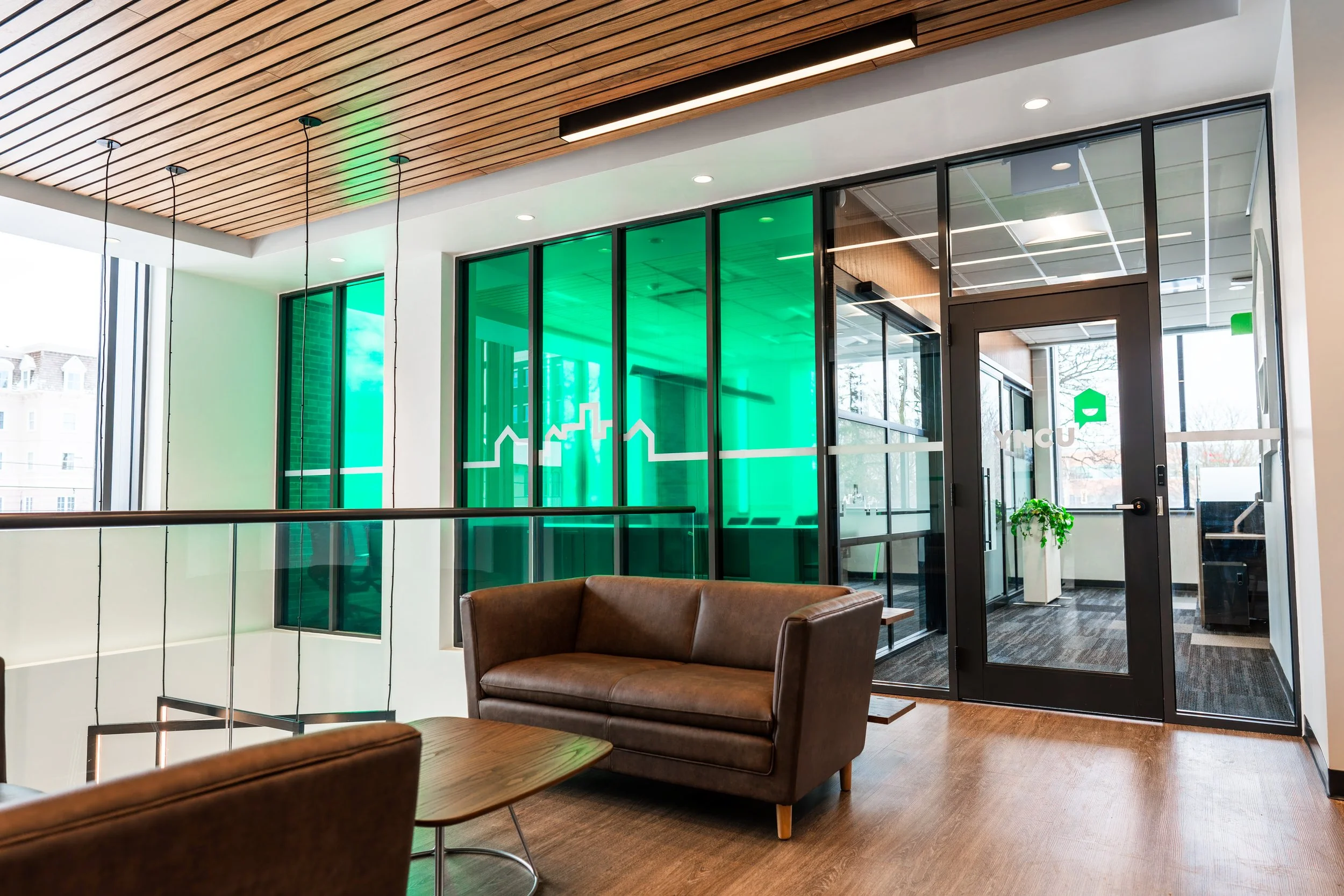 Your Neighbourhood Credit Union Interior frosted glass vinyl graphics