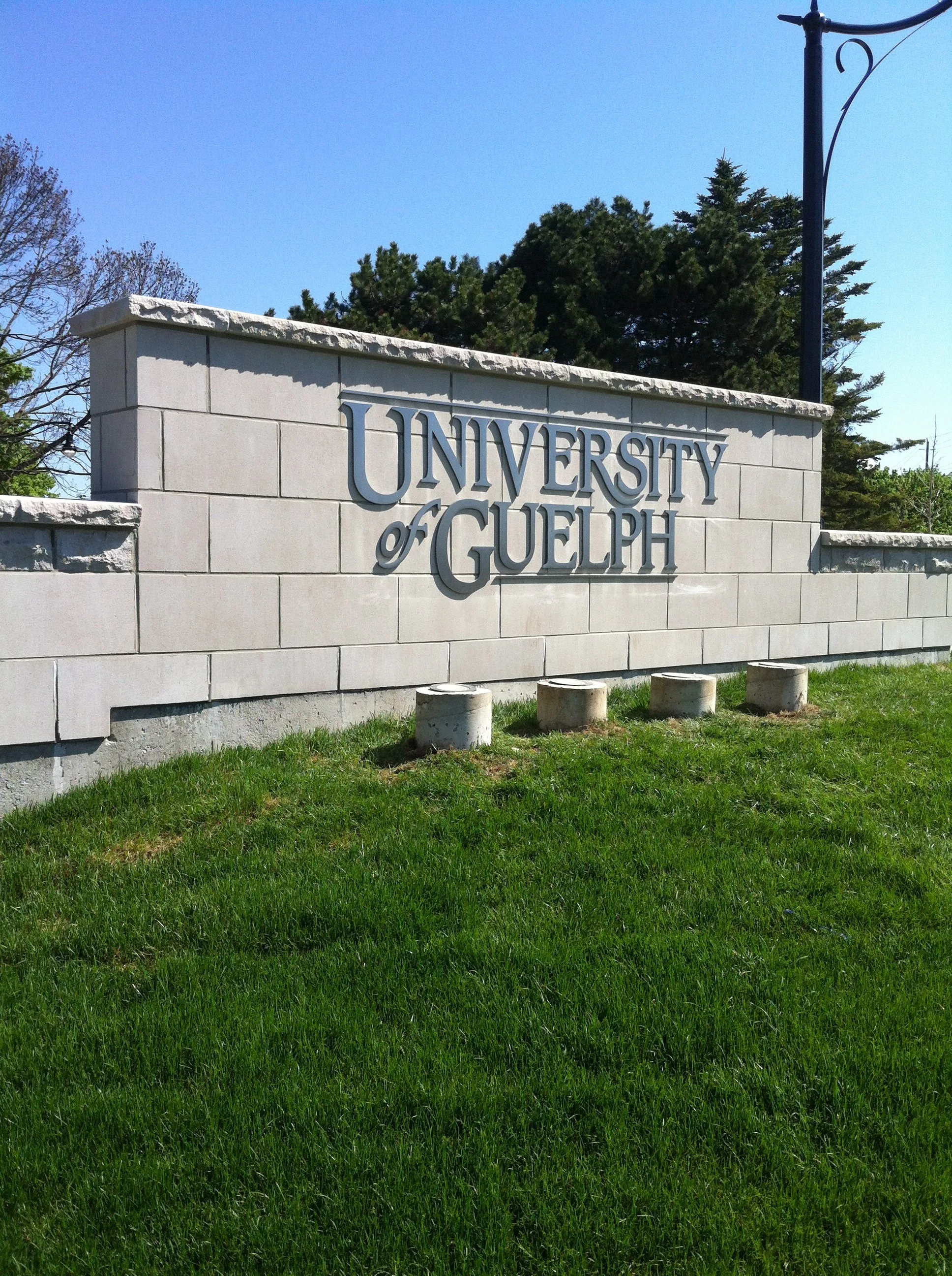 University of Guelph Headstone Aluminum cut lettering Exterior sign