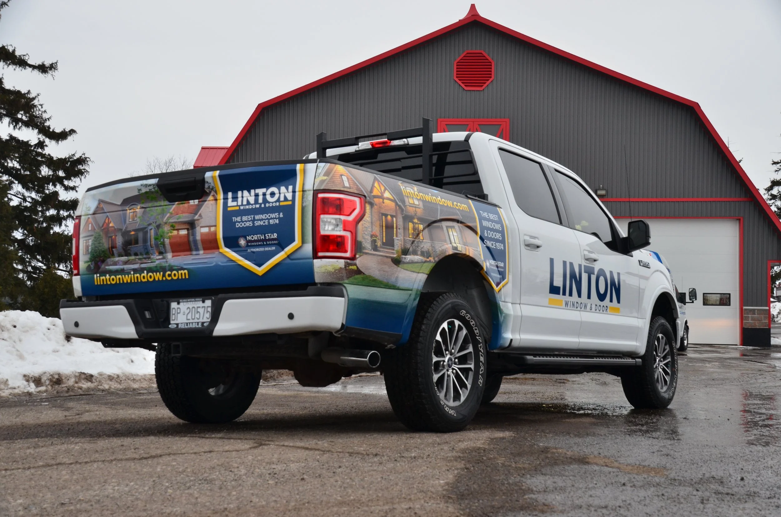 Linton Window and Door Pickup Truck vehicle Wrap 