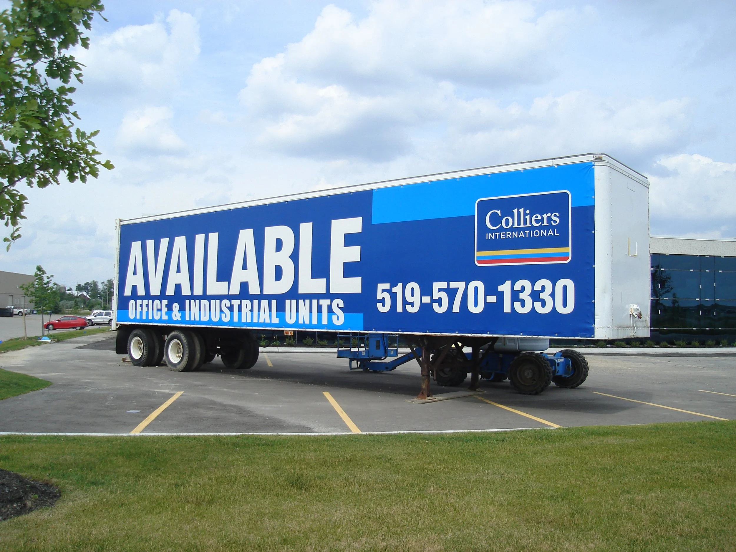 Colliers Exterior sign large scale trailer banner 