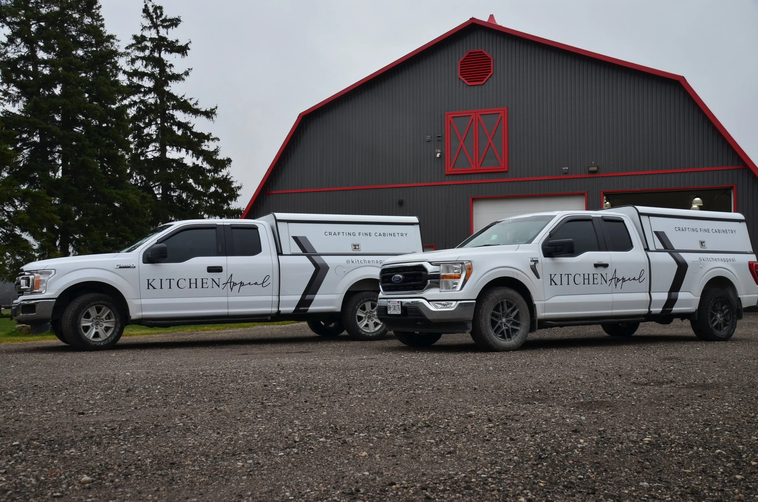 2 Kitchen Appeal pickup trucks with matching fleet graphics