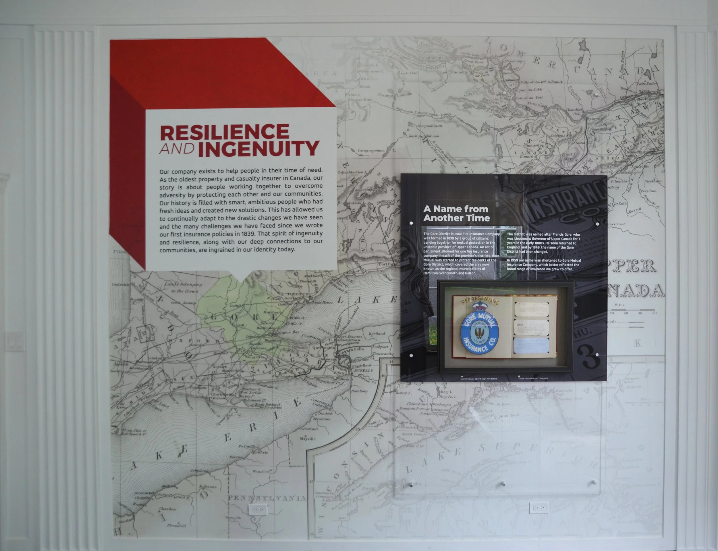 Gore Mutual Insurance Interior Graphics Wall mounted plaques