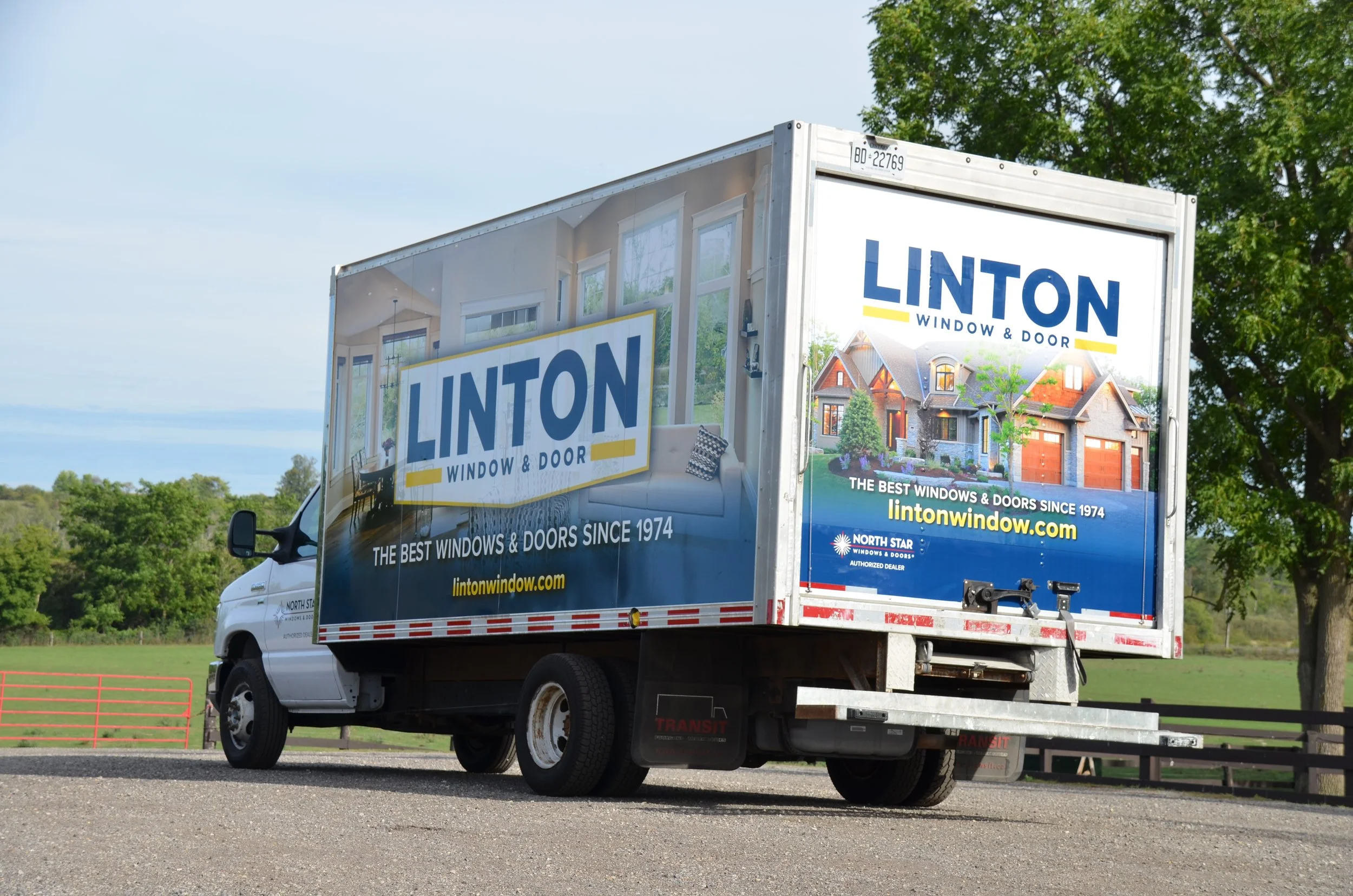 Linton Window and Door box truck wrap